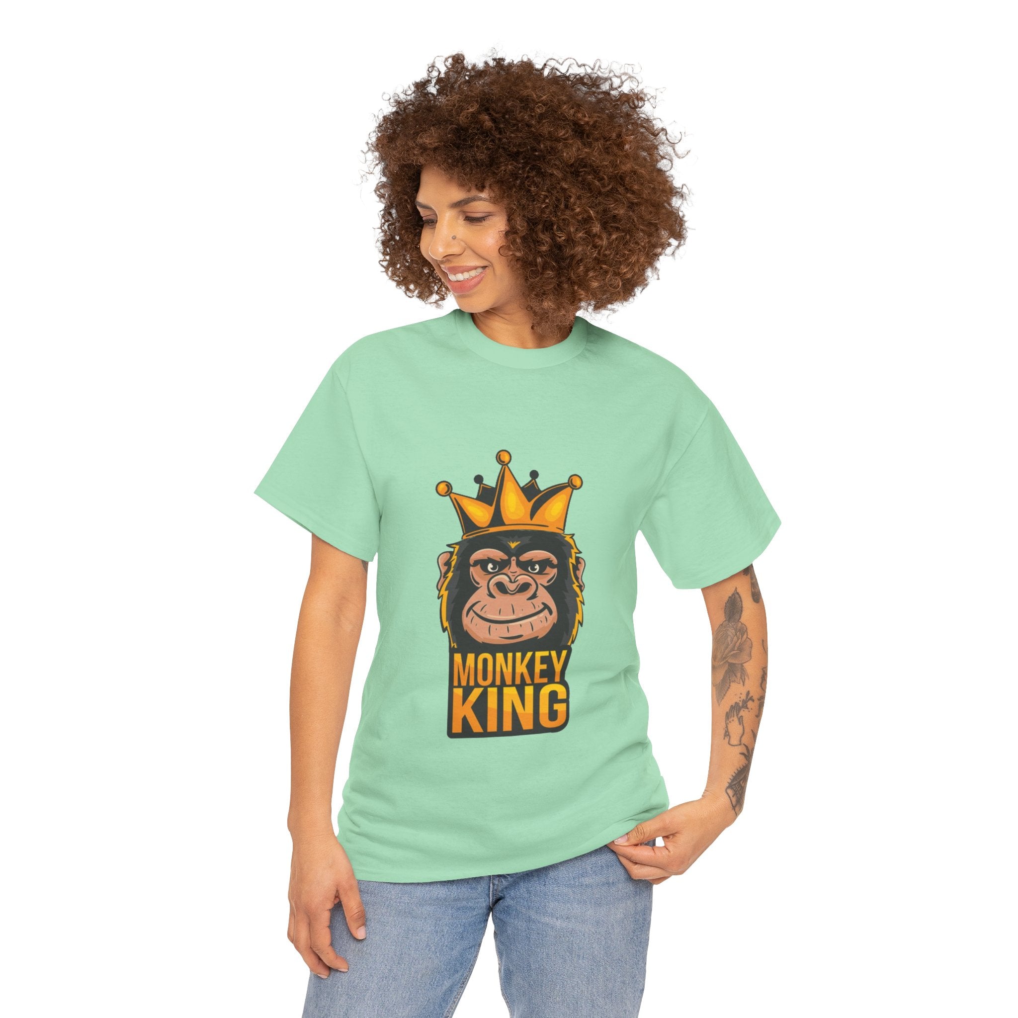 Monkey King – Women’s Funny Graphic Heavy Cotton T-Shirt