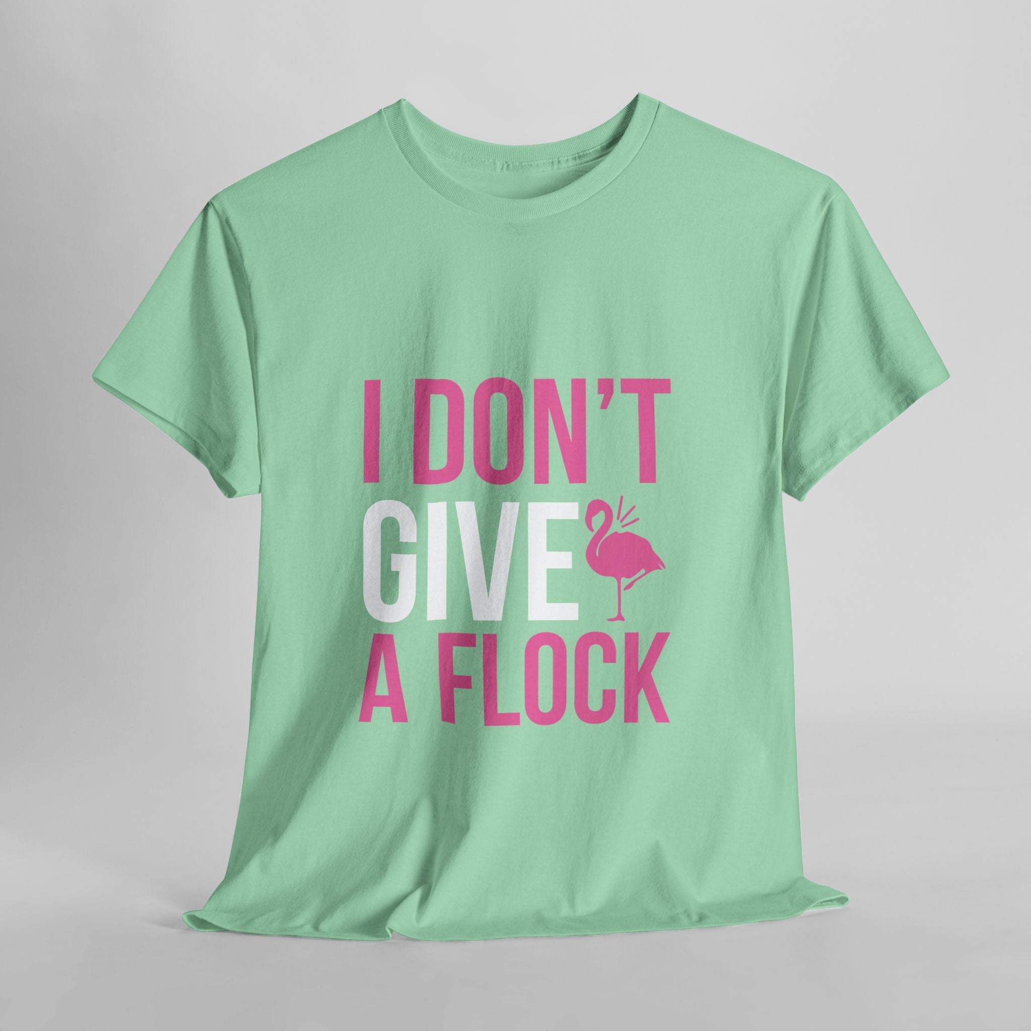 I Don’t Flock – Men’s Heavy Cotton Flamingo Graphic T-Shirt