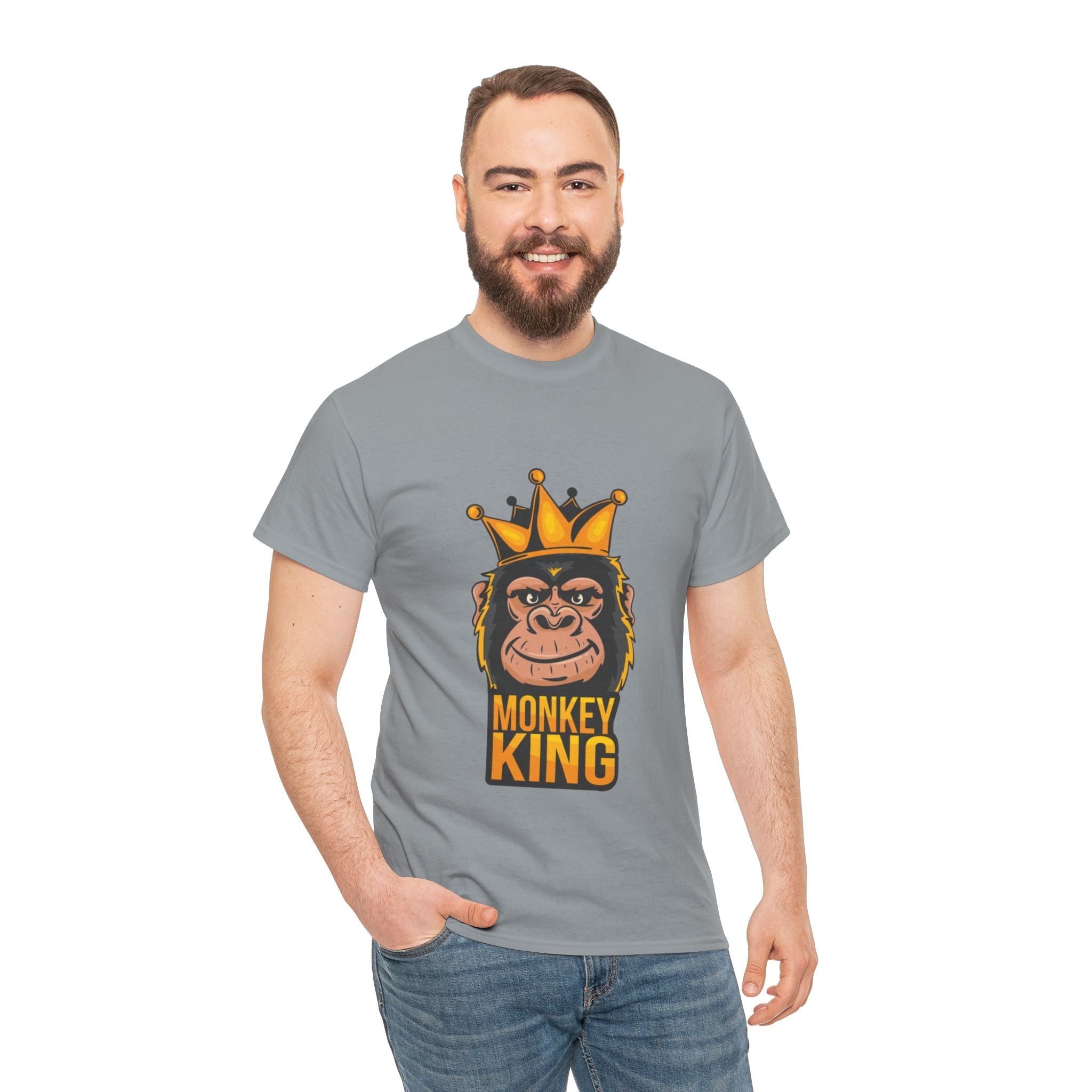 Monkey King – Men’s Funny Graphic Heavy Cotton T-Shirt