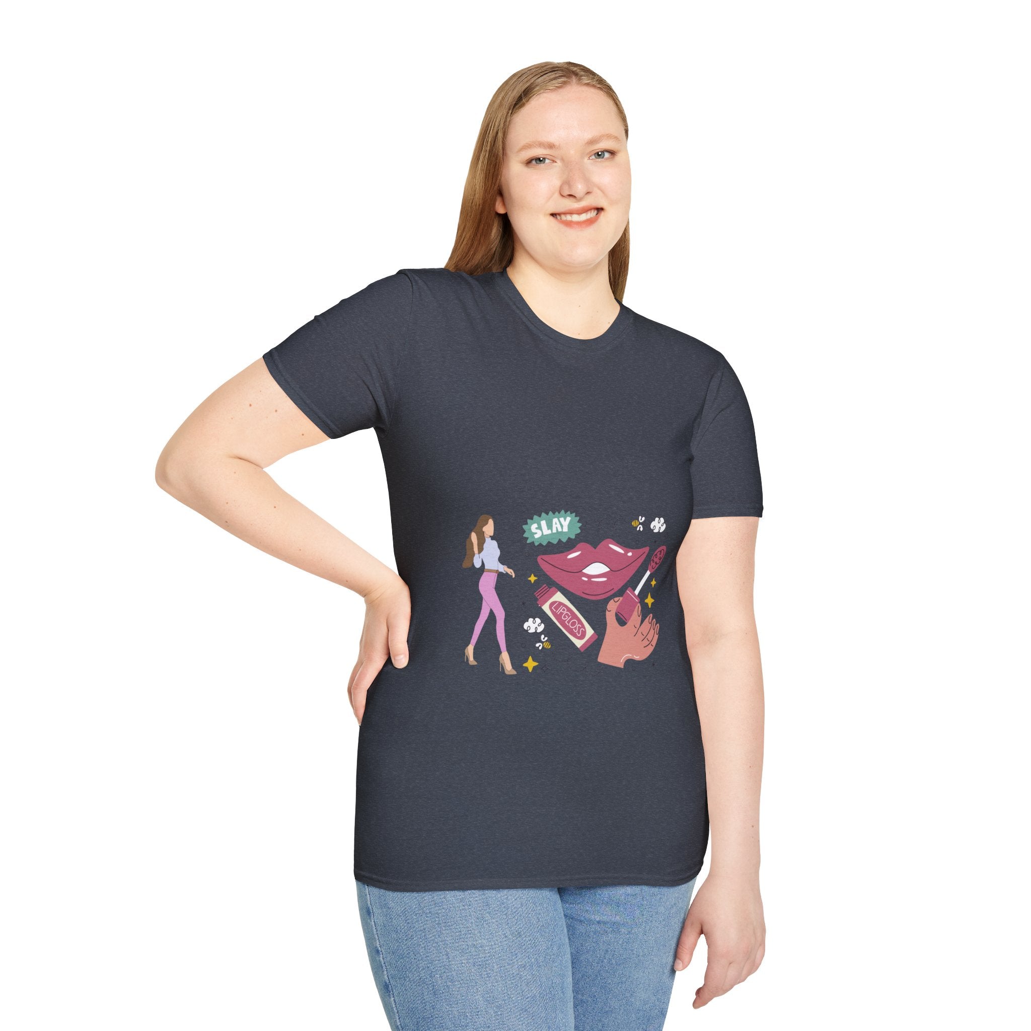 Slay All Day Graphic Tee, Women’s Empowerment T-Shirt, Chic Casual Wear, Gift for Stylish Friends