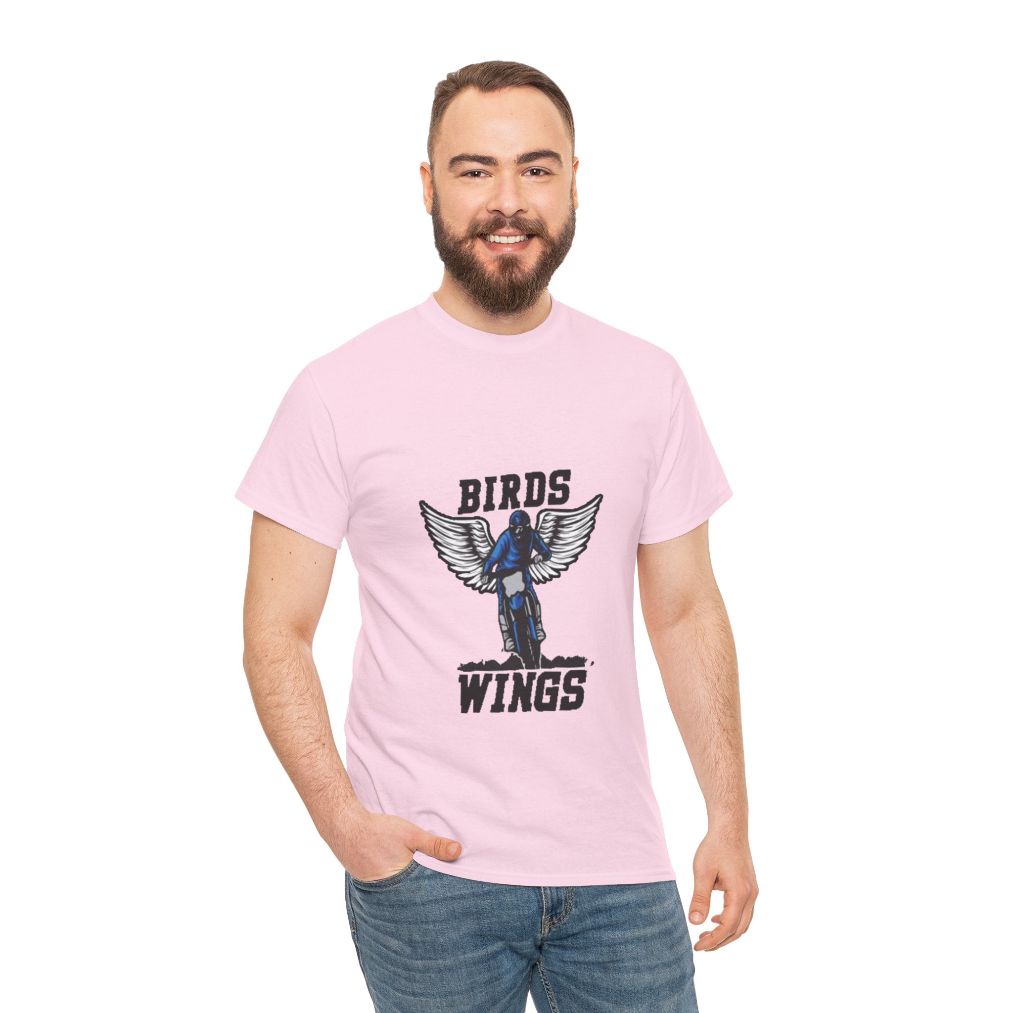 Wings of Freedom – Men’s Heavy Cotton Bird Graphic T-Shirt