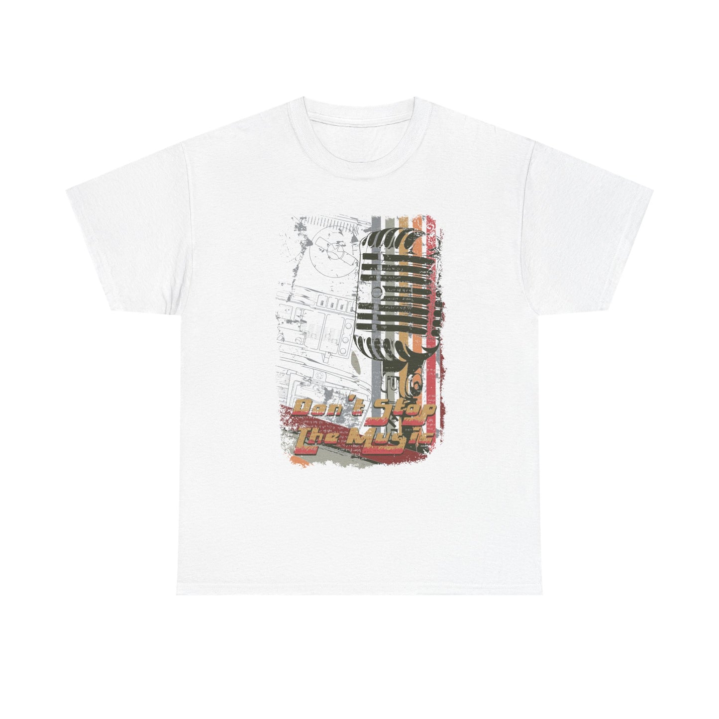 Retro Music Mic Unisex Heavy Cotton Tee - Perfect for Music Lovers & Events