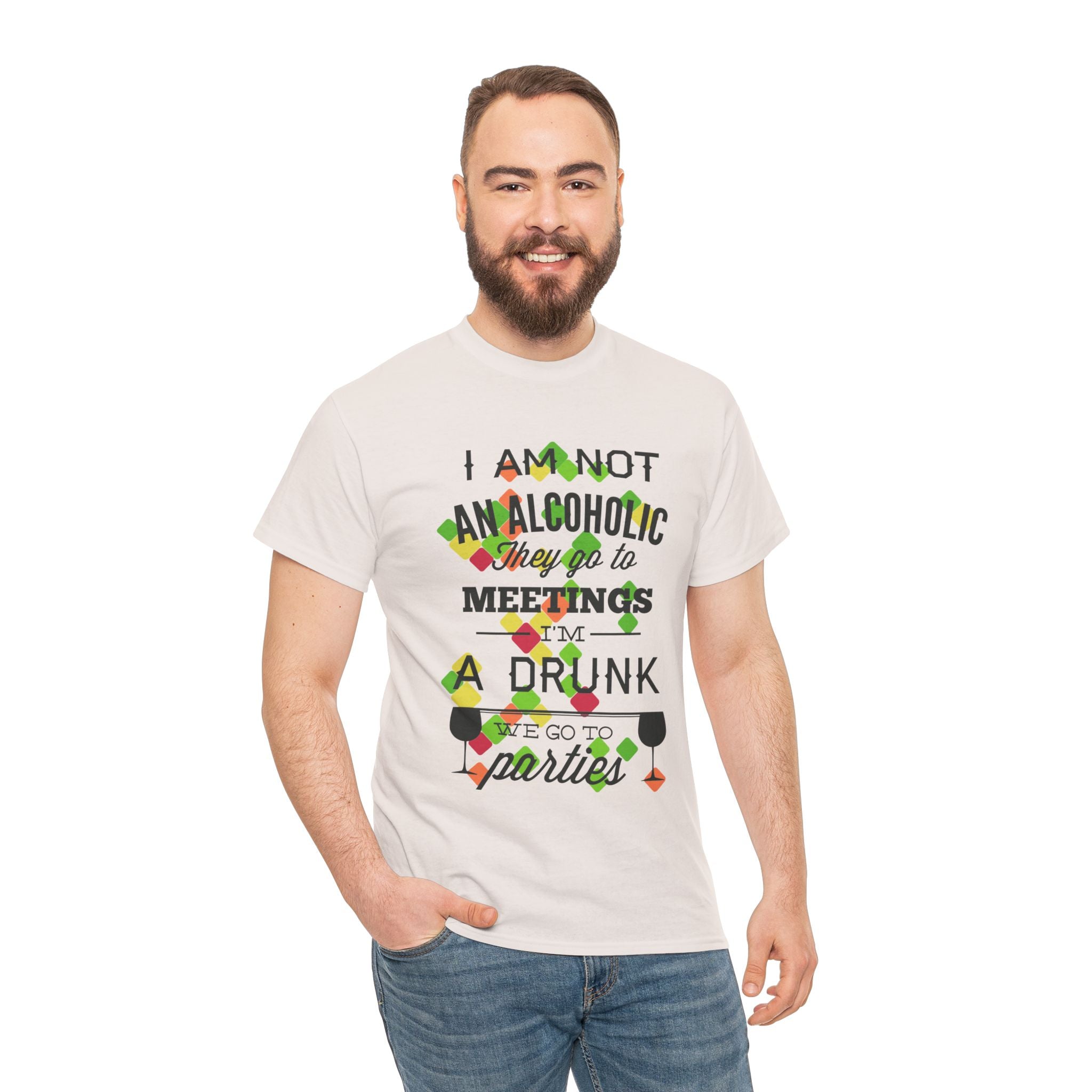 Party Hard – Men’s Heavy Cotton Funny Drunk T-Shirt