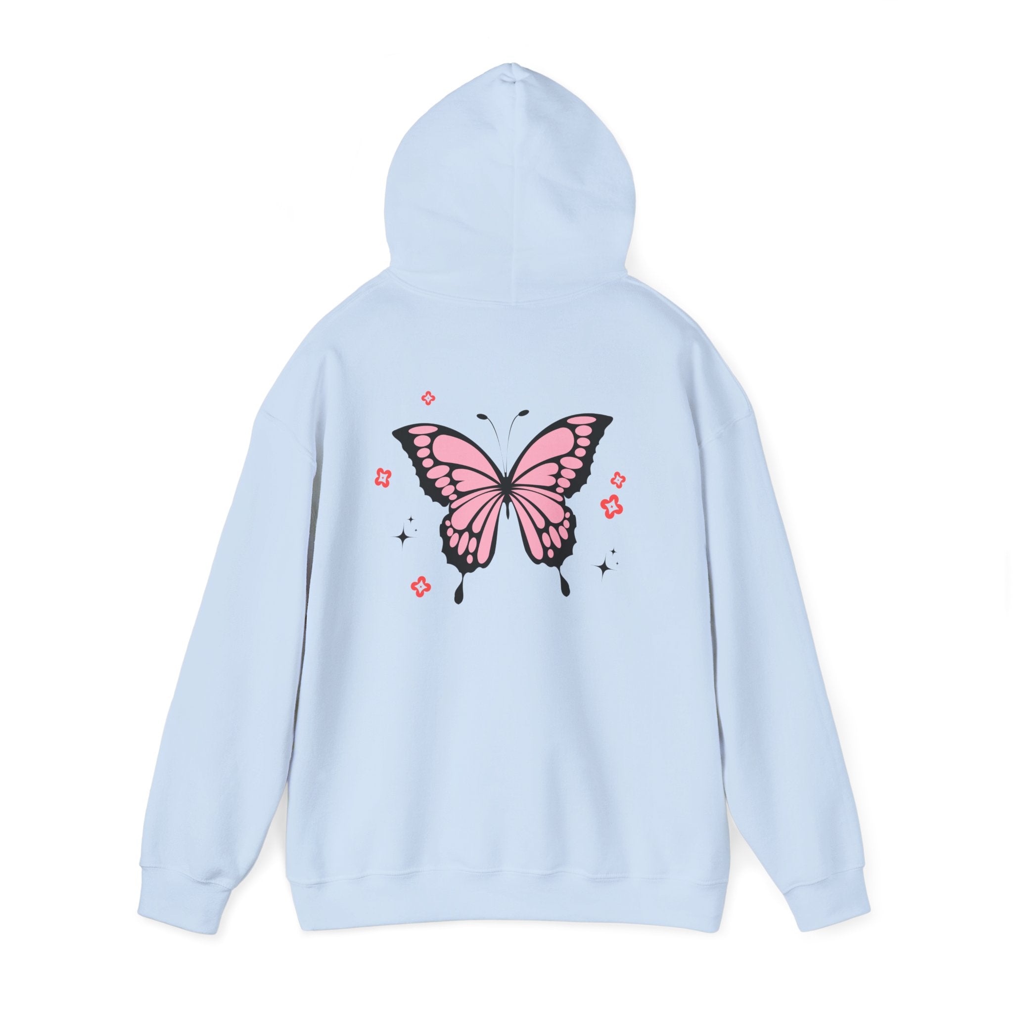 Pink Butterfly Hoodie – Cozy Unisex Nature Aesthetic Wear