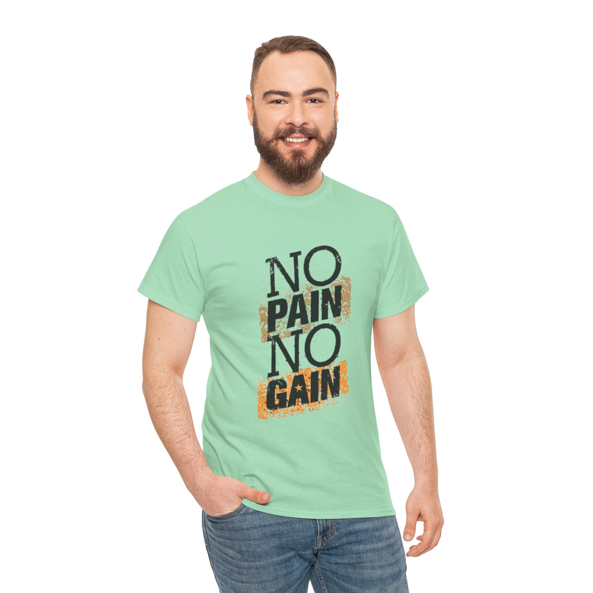 No Pain No Gain – Men’s Heavy Cotton Motivational Tee