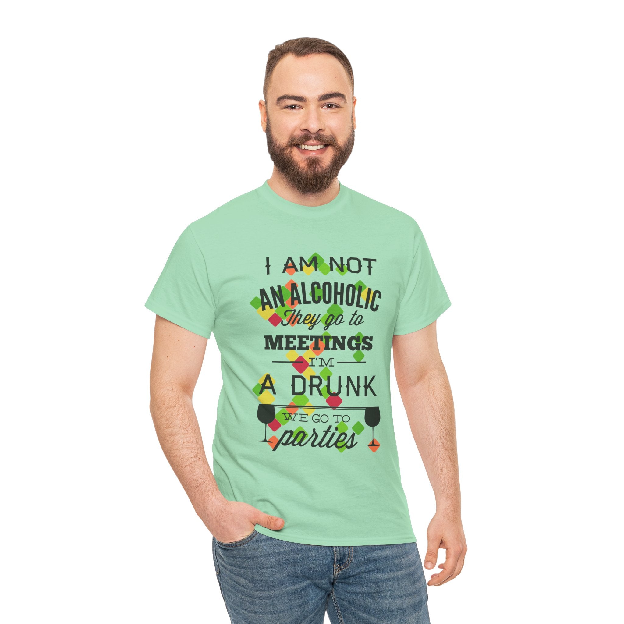 Party Hard – Men’s Heavy Cotton Funny Drunk T-Shirt