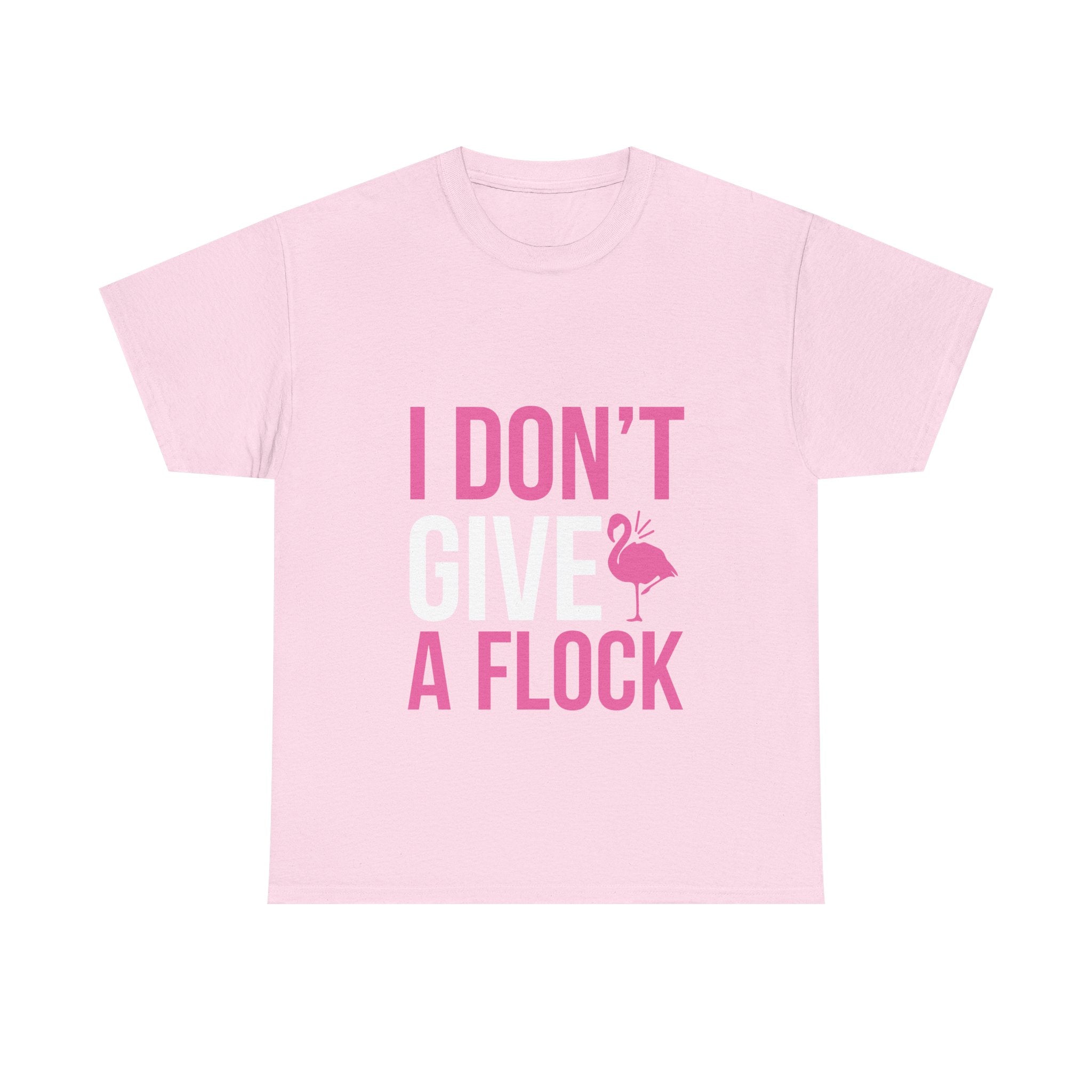 I Don’t Give a Flock – Women’s Heavy Cotton Flamingo Graphic T-Shirt