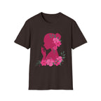 Love It! Floral Silhouette Graphic Tee, Elegant Women’s T-Shirt, Stylish Casual Wear, Gift for Fashion Lovers