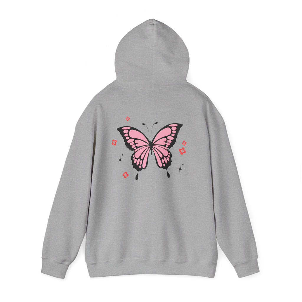 Pink Butterfly Hoodie – Cozy Unisex Nature Aesthetic Wear