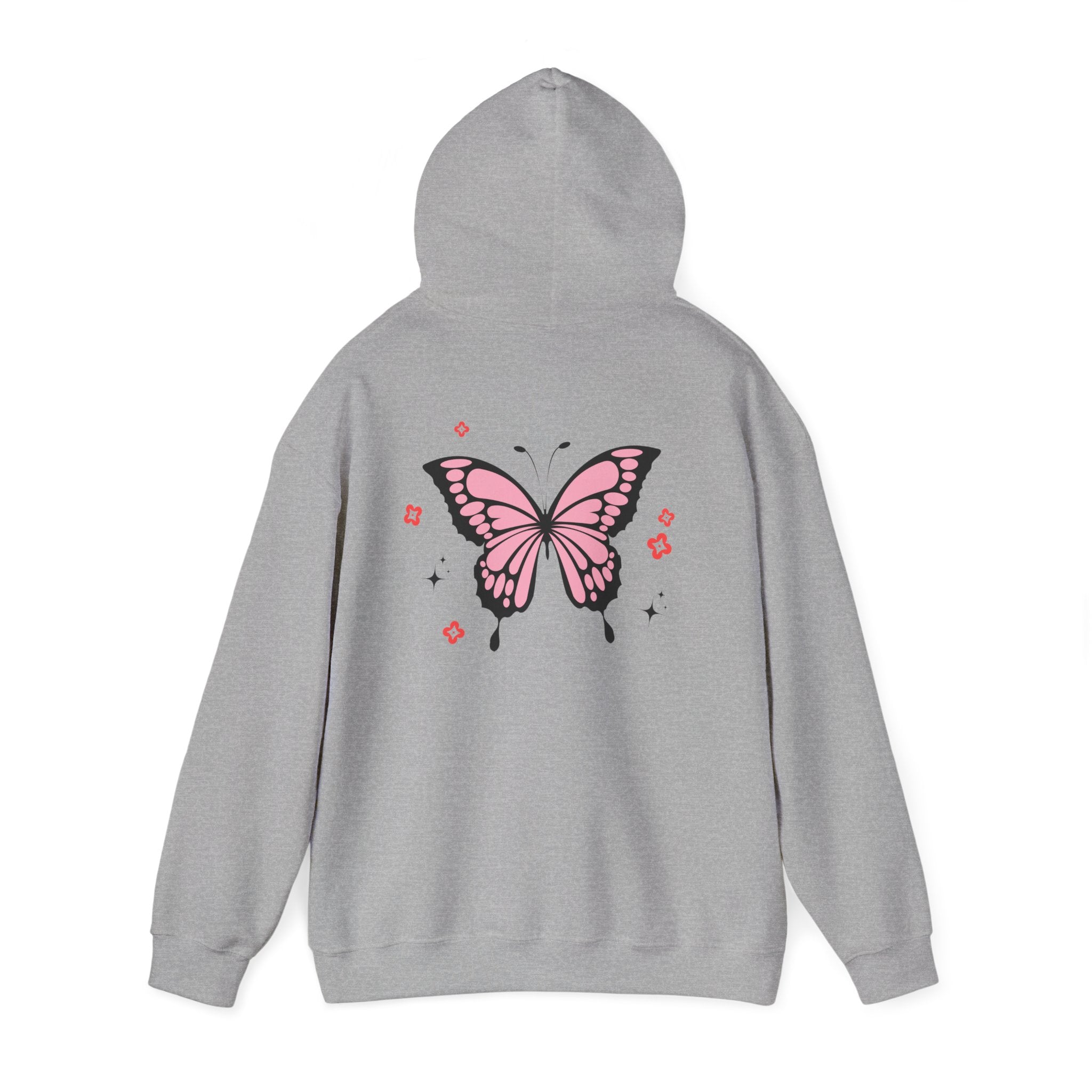 Pink Butterfly Hoodie – Cozy Unisex Nature Aesthetic Wear