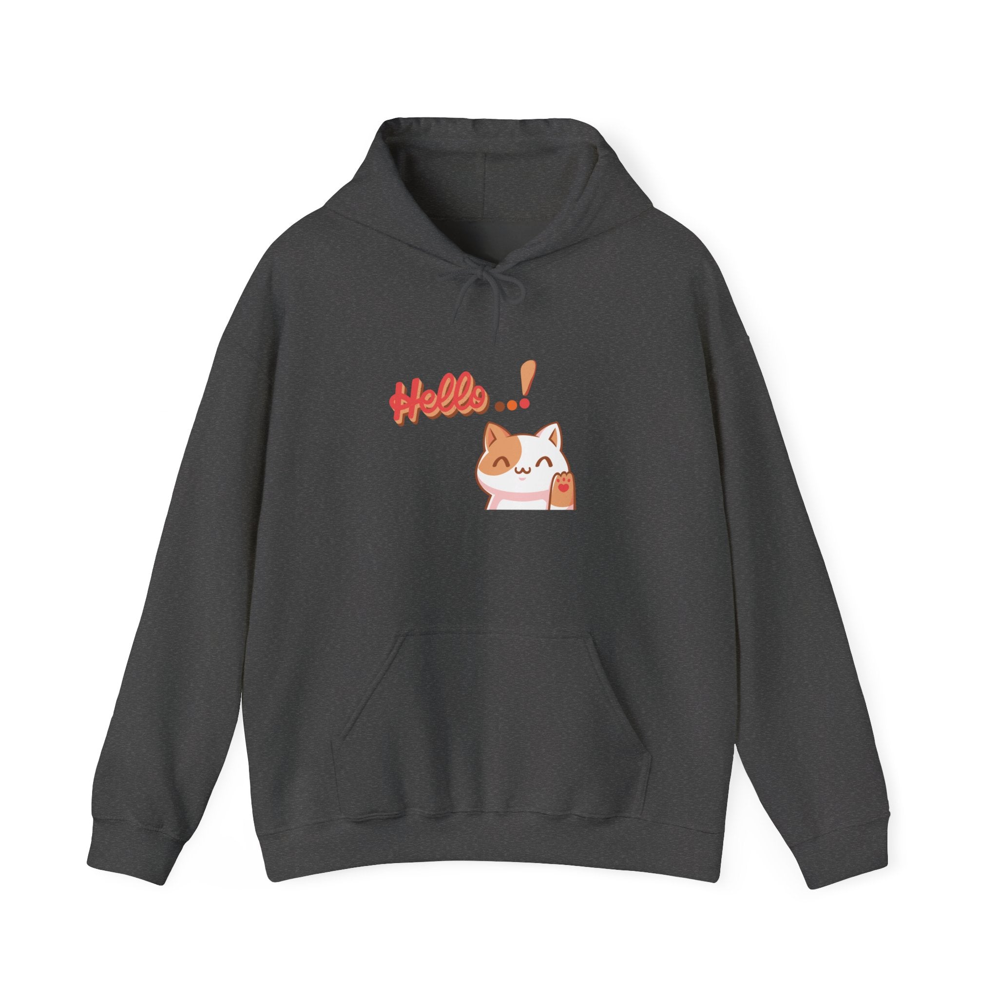 Hello Cat Hoodie – Cozy Unisex Graphic Sweatshirt
