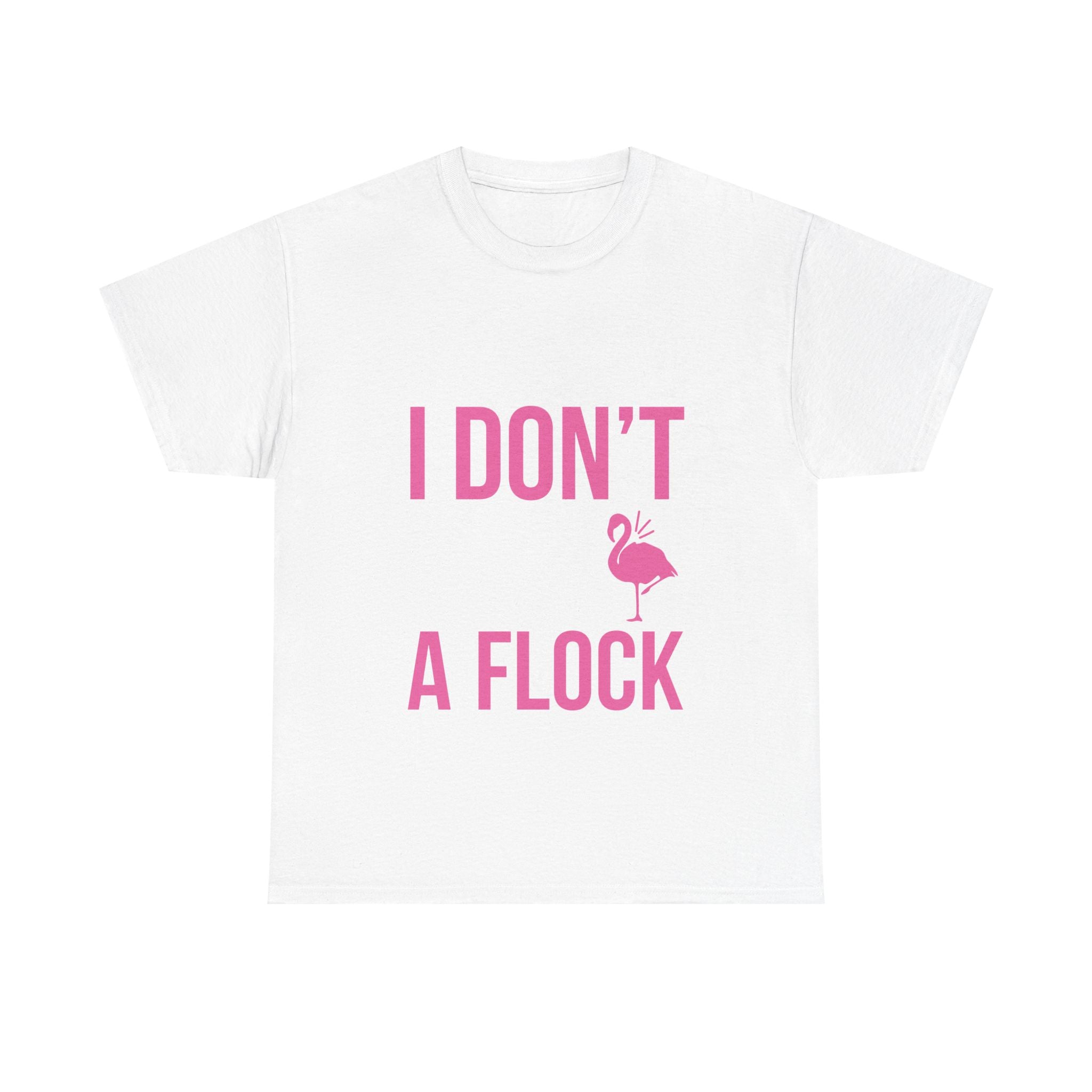 I Don’t Give a Flock – Women’s Heavy Cotton Flamingo Graphic T-Shirt