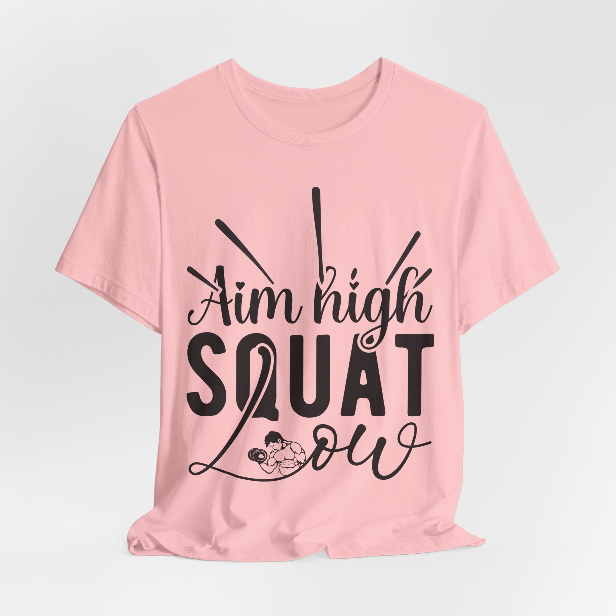 Aim High, Squat Low – Men’s Motivational Gym T-Shirt