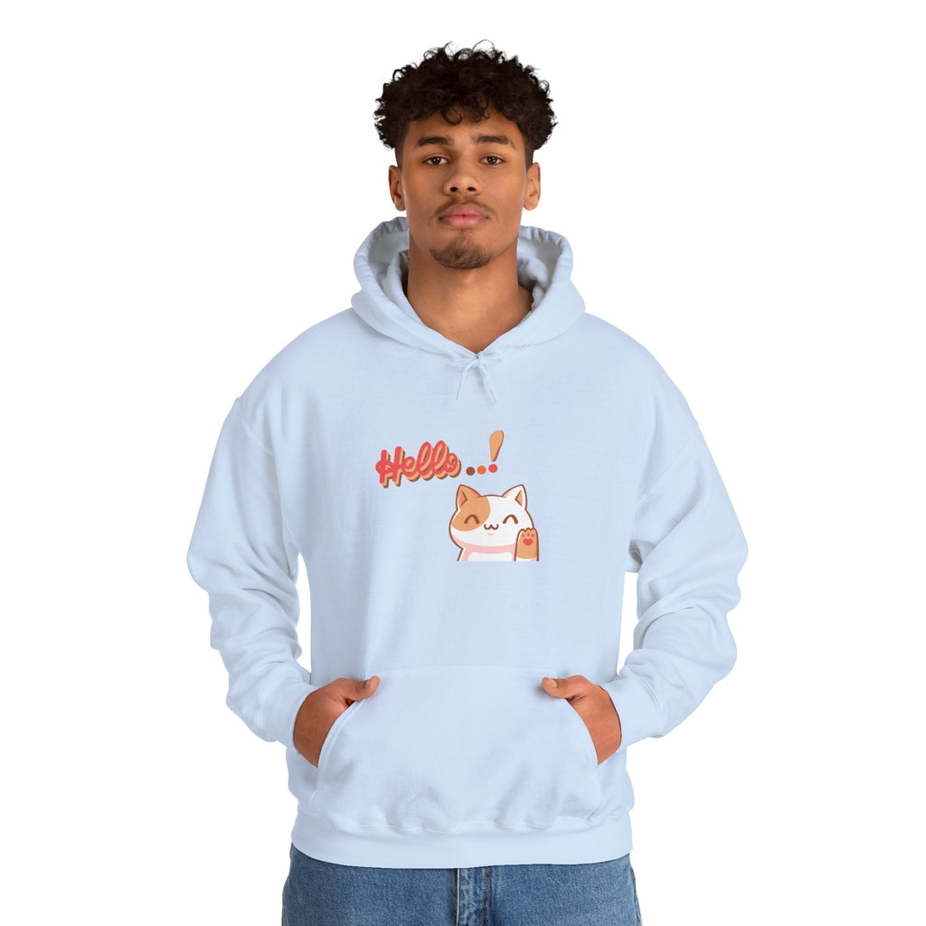 Hello Cat Hoodie – Cozy Unisex Graphic Sweatshirt