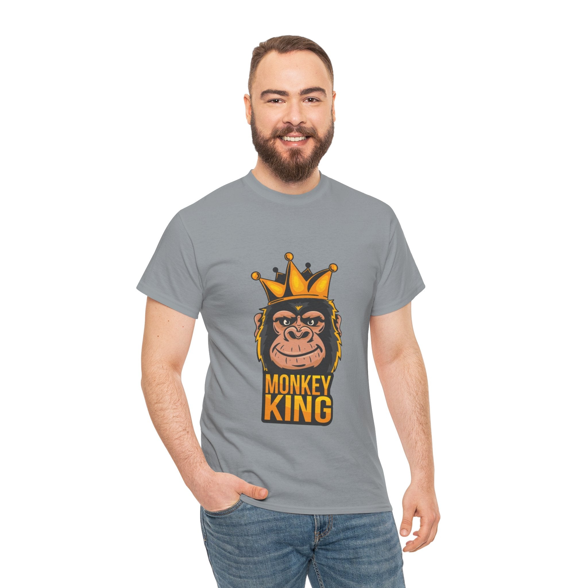 Monkey King – Men’s Funny Graphic Heavy Cotton T-Shirt