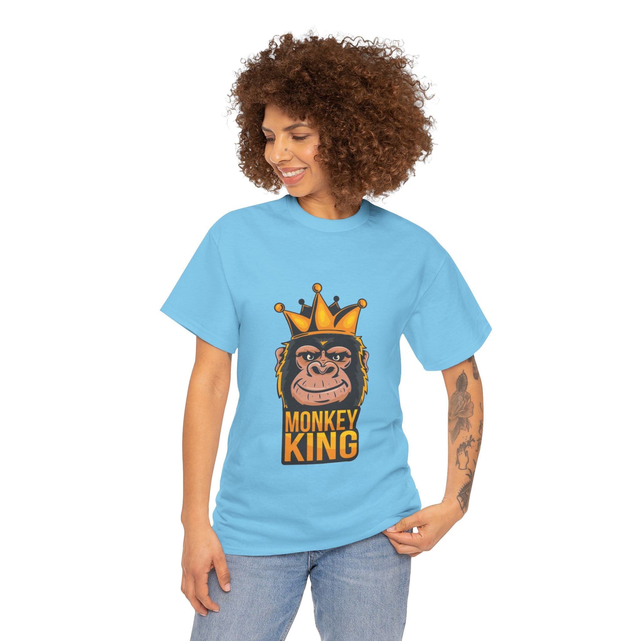 Monkey King – Women’s Funny Graphic Heavy Cotton T-Shirt