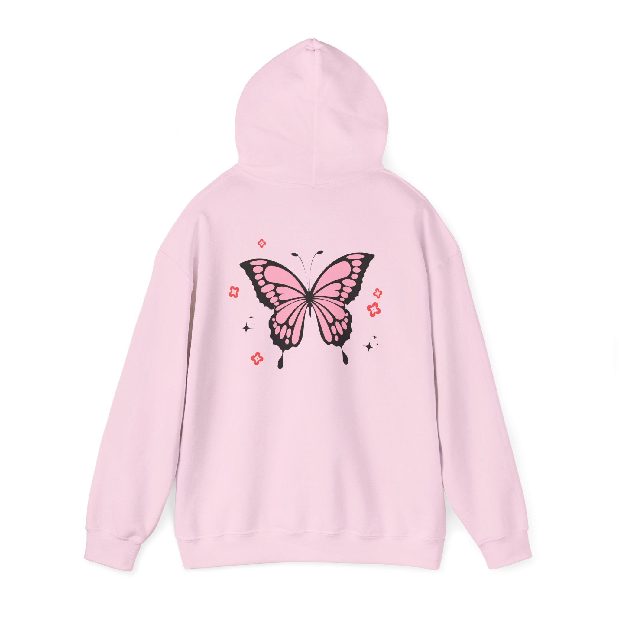 Pink Butterfly Hoodie – Cozy Unisex Nature Aesthetic Wear