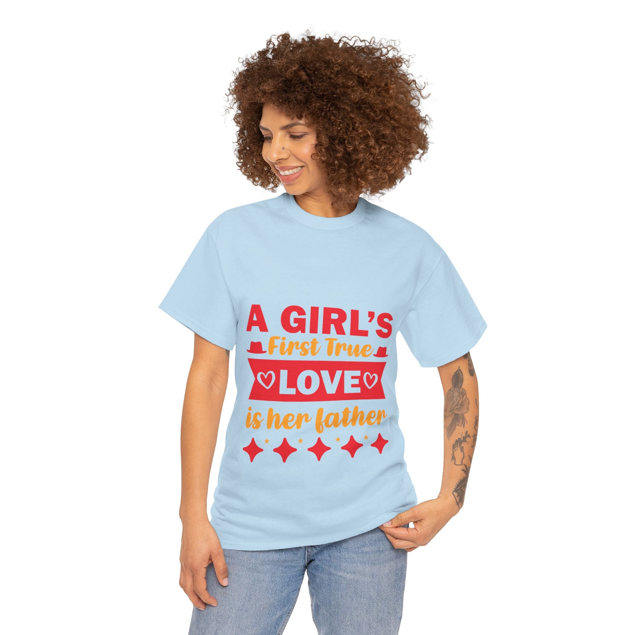 A Girl’s Love – Women’s Heavy Cotton T-Shirt | Father’s Day Gift