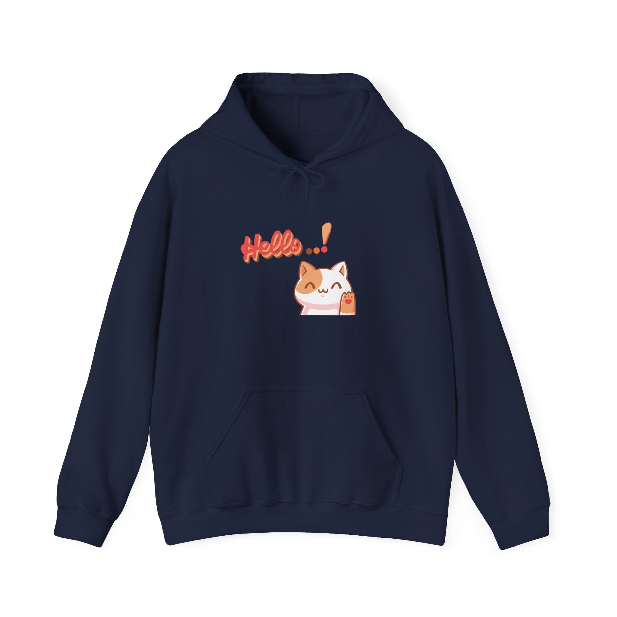 Hello Cat Hoodie – Cozy Unisex Graphic Sweatshirt
