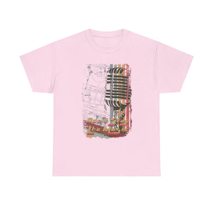 Retro Music Mic Unisex Heavy Cotton Tee - Perfect for Music Lovers & Events