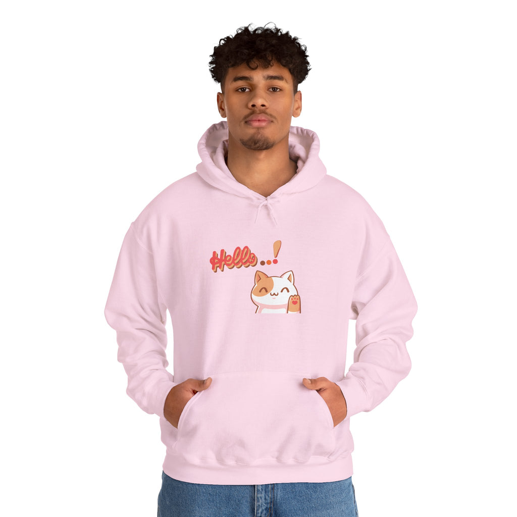 Hello Cat Hoodie – Cozy Unisex Graphic Sweatshirt