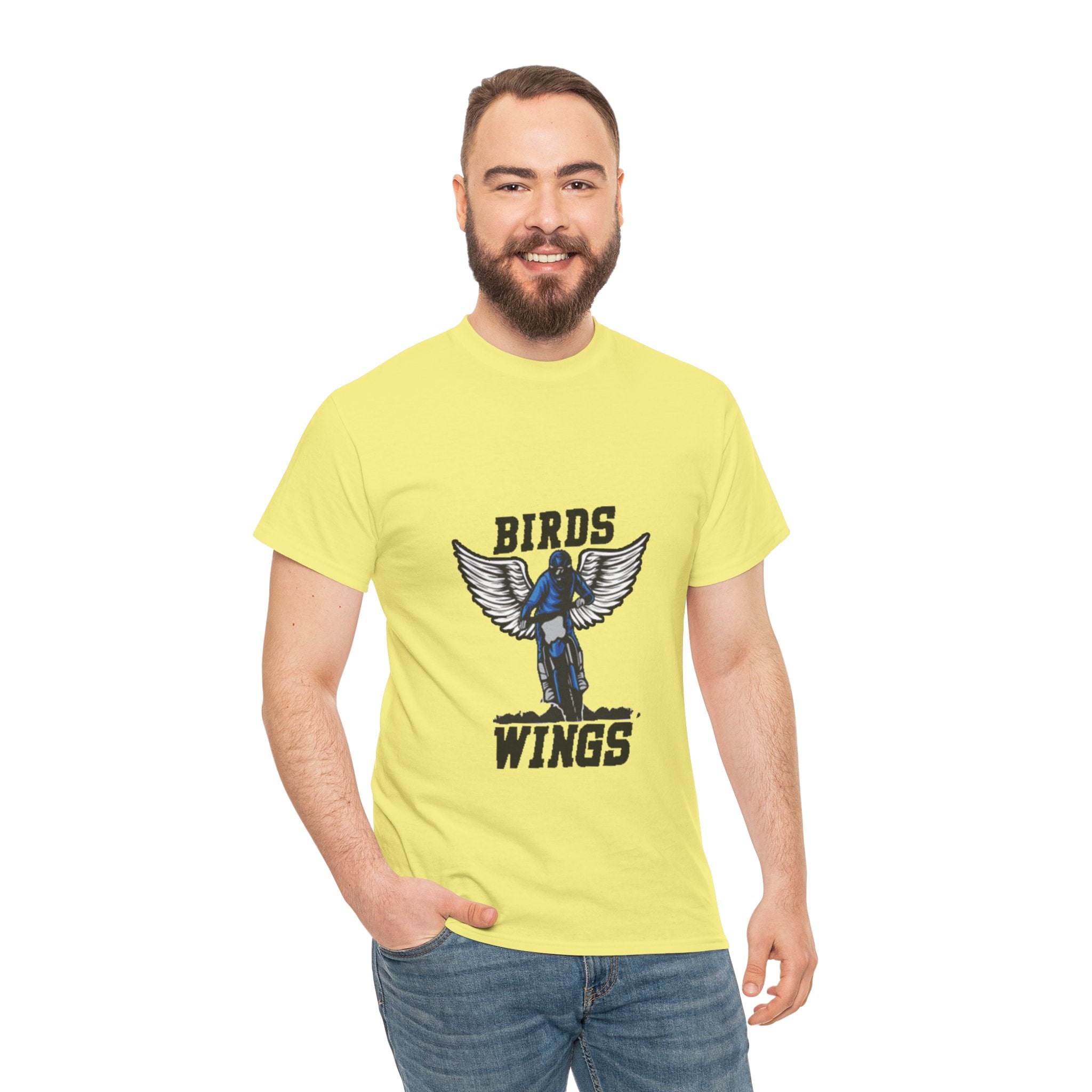 Wings of Freedom – Men’s Heavy Cotton Bird Graphic T-Shirt