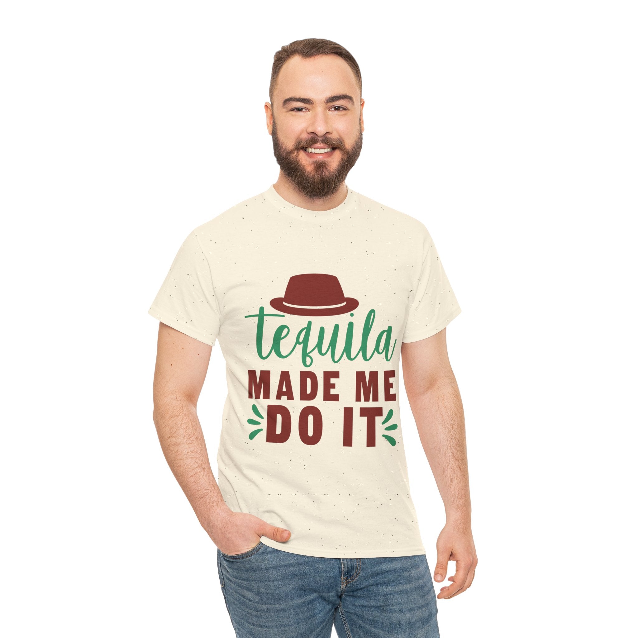 Tequila Made Me Do It – Men’s Heavy Cotton Graphic T-Shirt