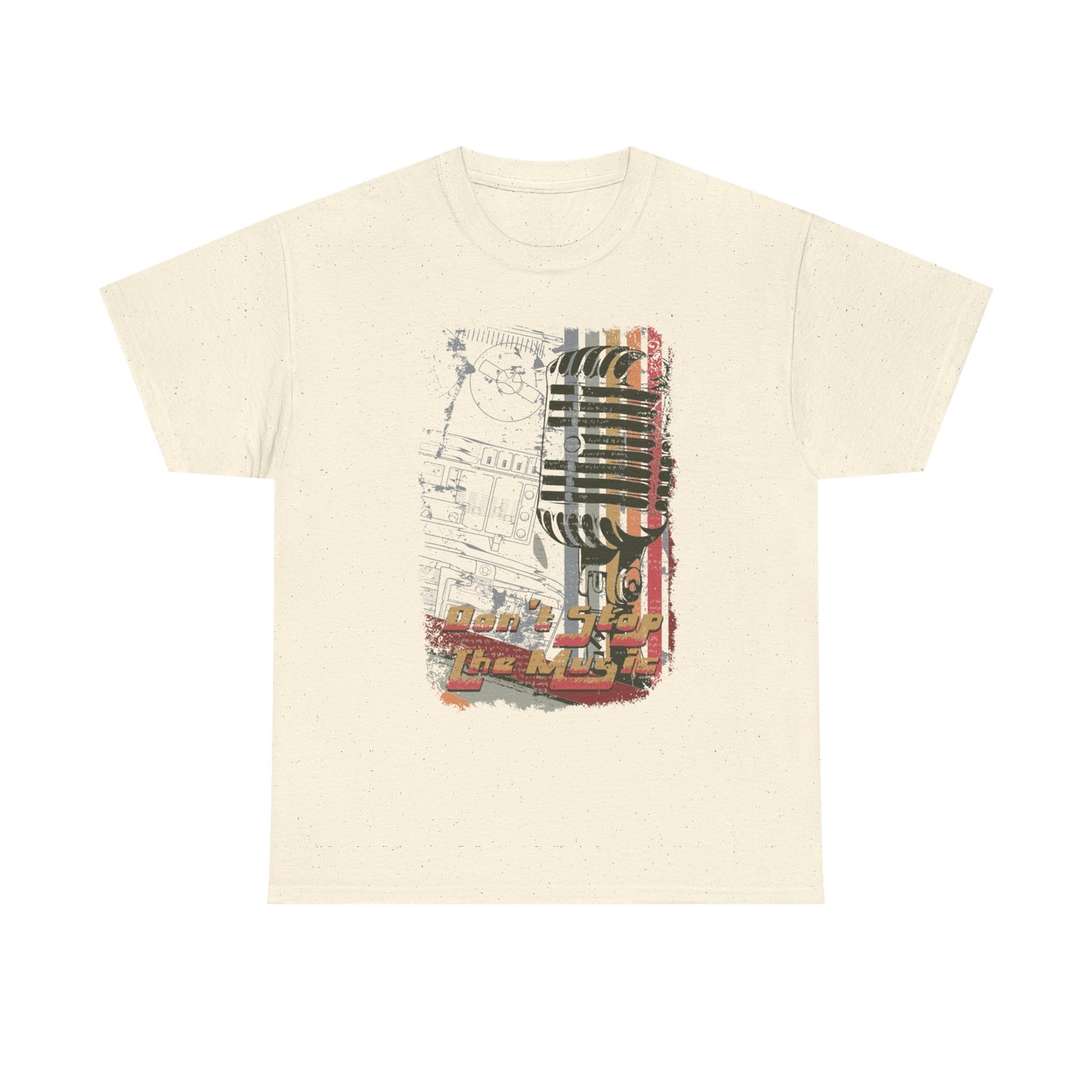 Retro Music Mic Unisex Heavy Cotton Tee - Perfect for Music Lovers & Events