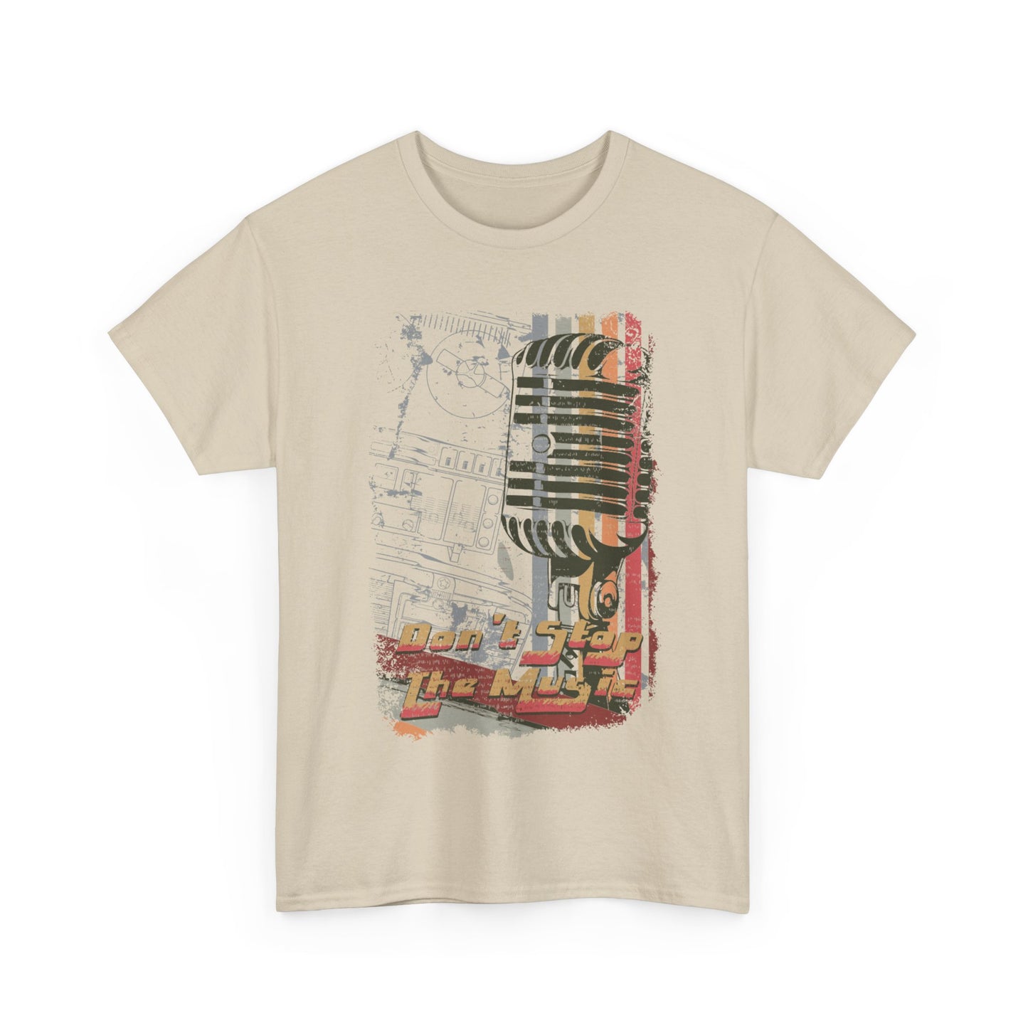 Retro Music Mic Unisex Heavy Cotton Tee - Perfect for Music Lovers & Events