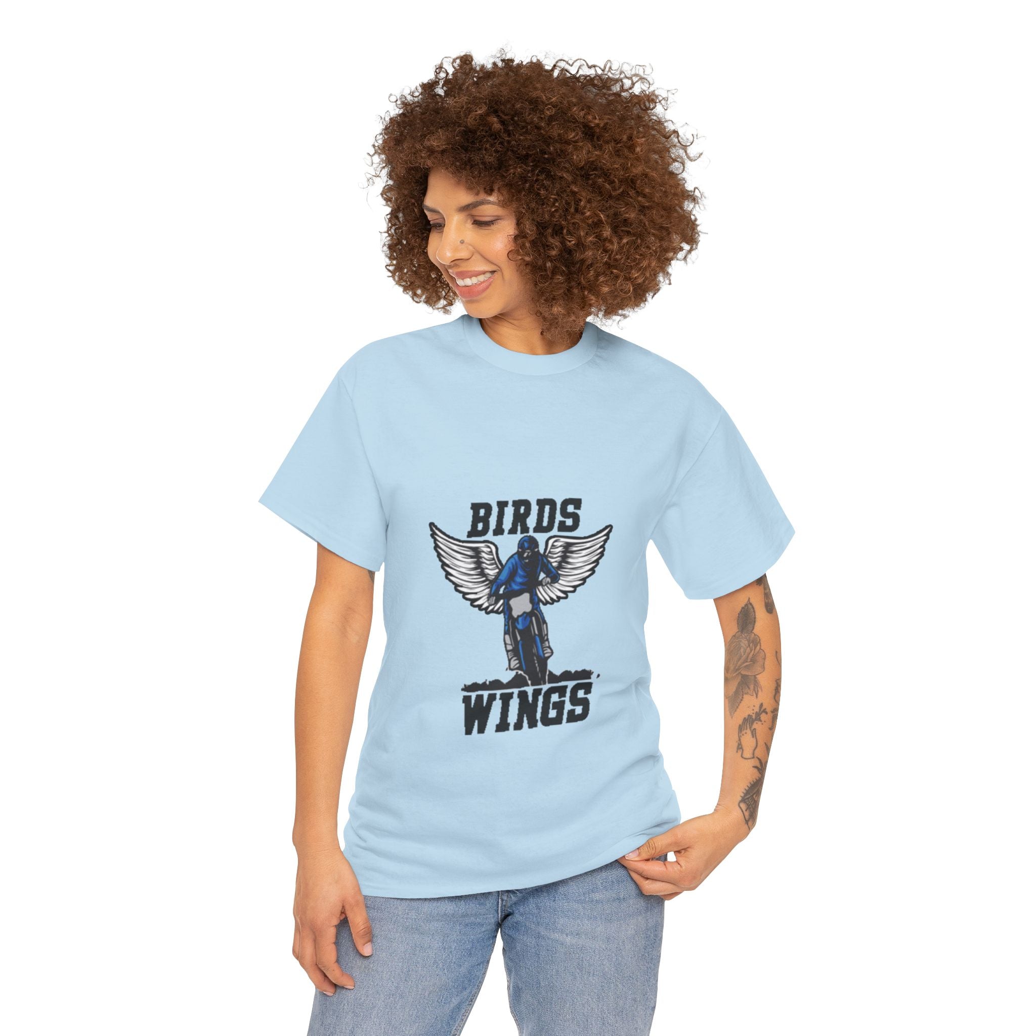 Wings of Freedom – Women’s Bird Wings Graphic T-Shirt for Free Spirits