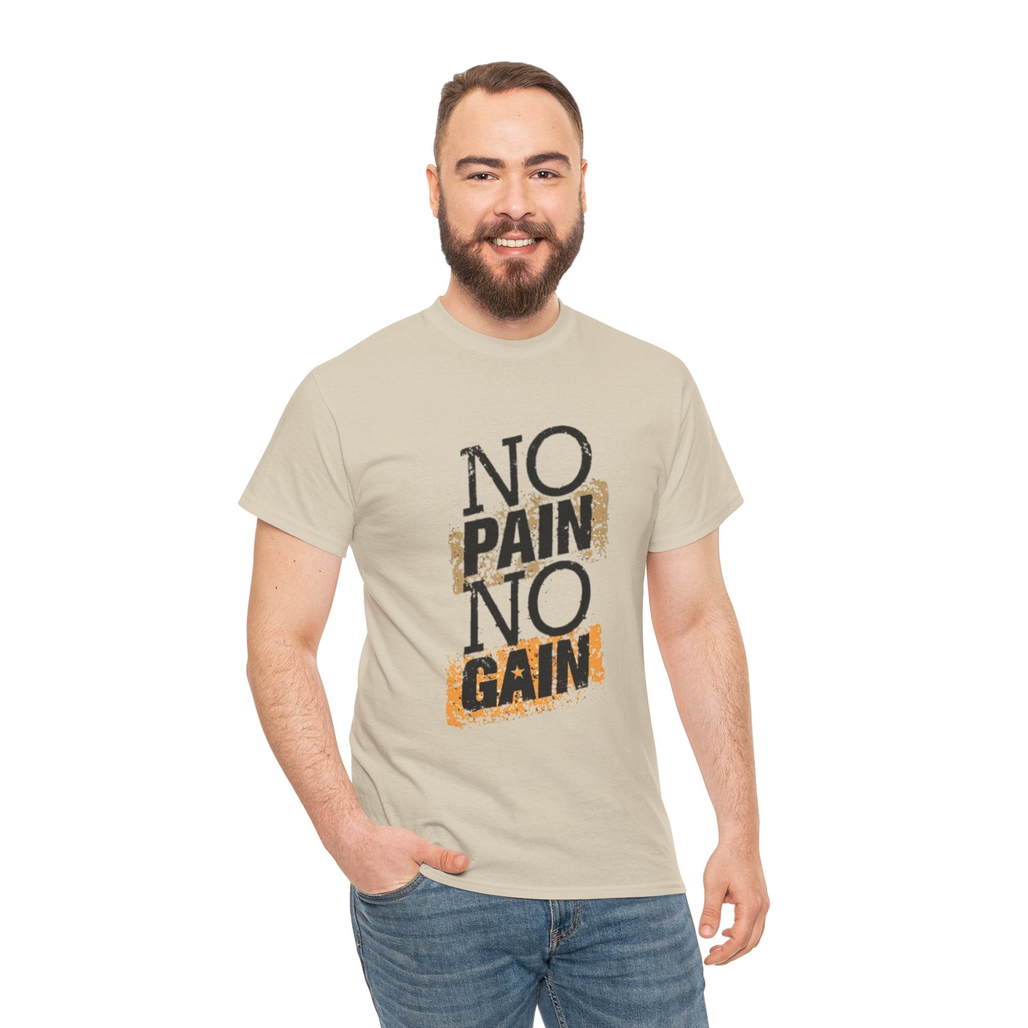 No Pain No Gain – Men’s Heavy Cotton Motivational Tee