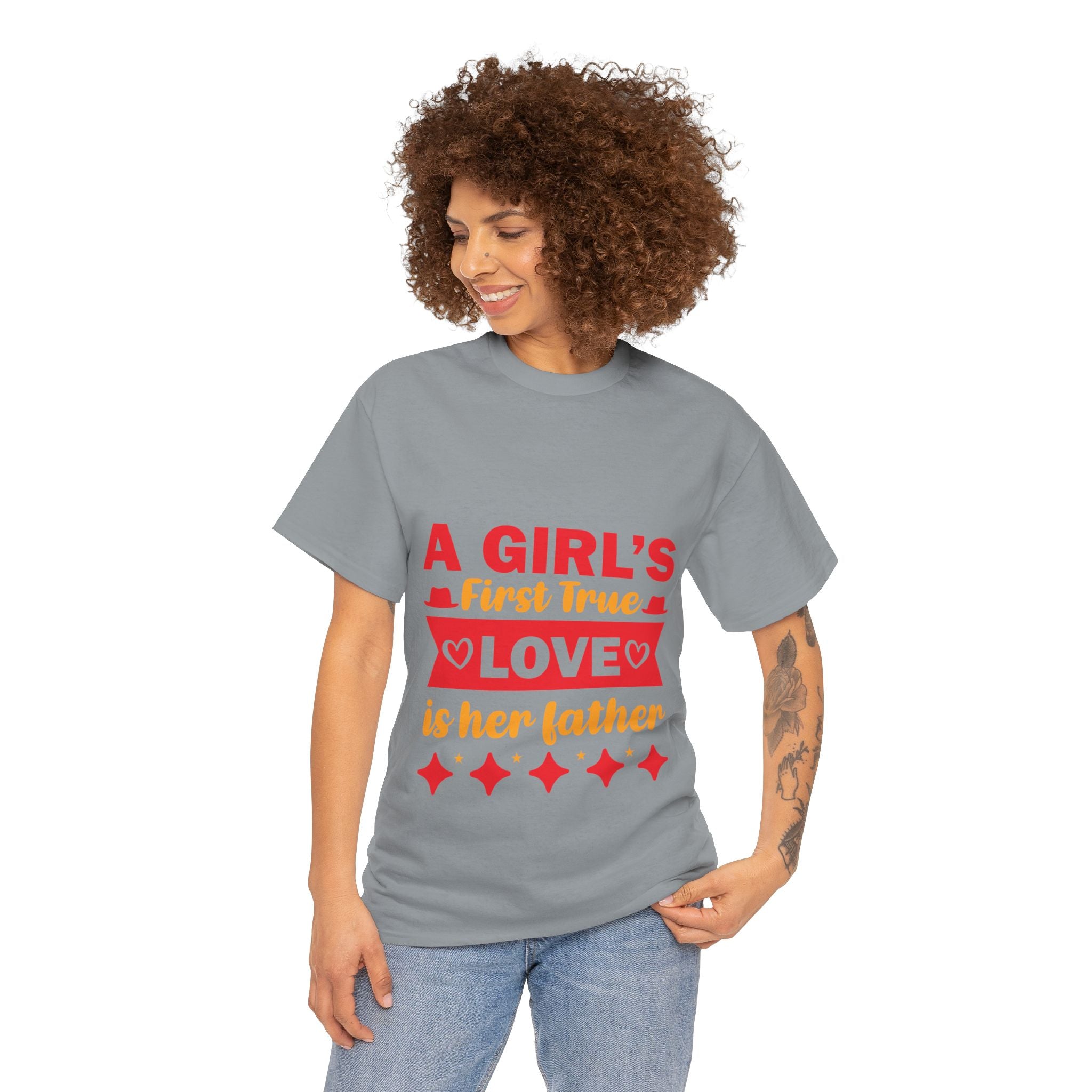 A Girl’s Love – Women’s Heavy Cotton T-Shirt | Father’s Day Gift