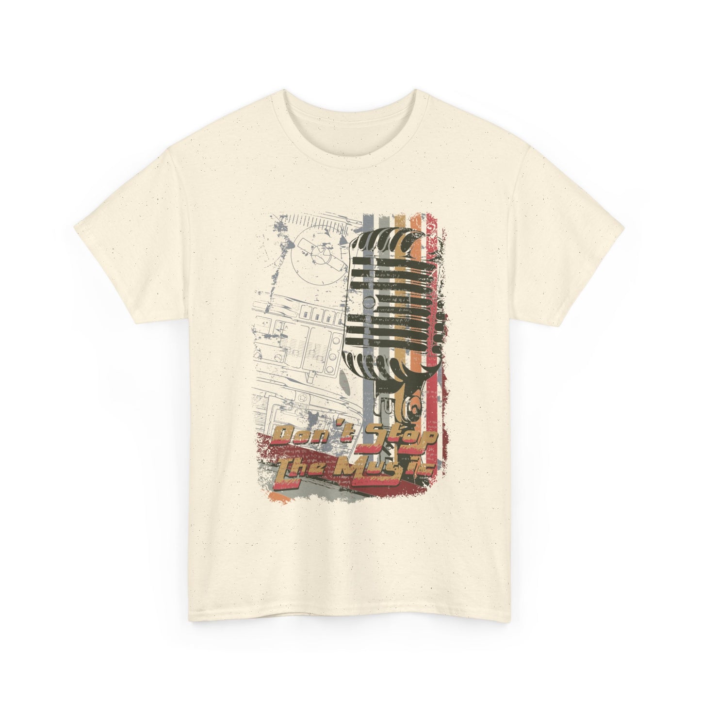 Retro Music Mic Unisex Heavy Cotton Tee - Perfect for Music Lovers & Events