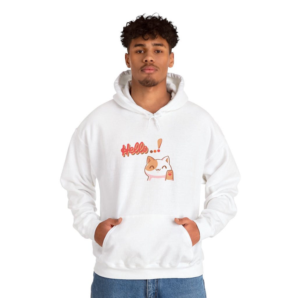Hello Cat Hoodie – Cozy Unisex Graphic Sweatshirt