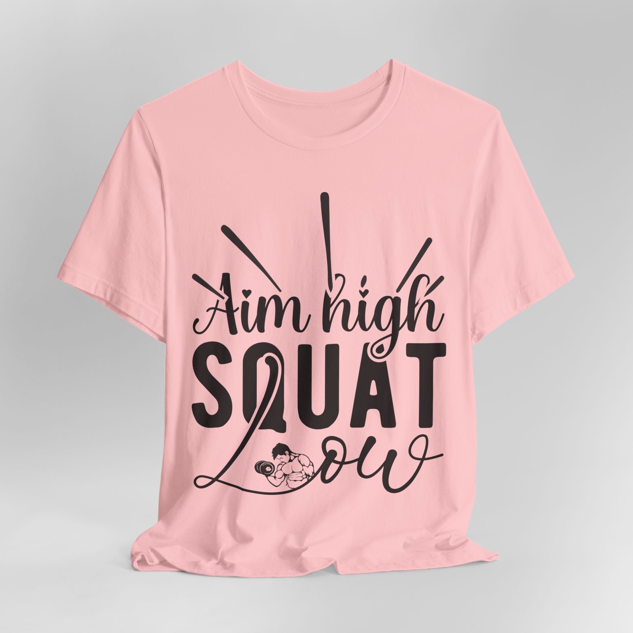 Aim High, Squat Low – Men’s Motivational Gym T-Shirt