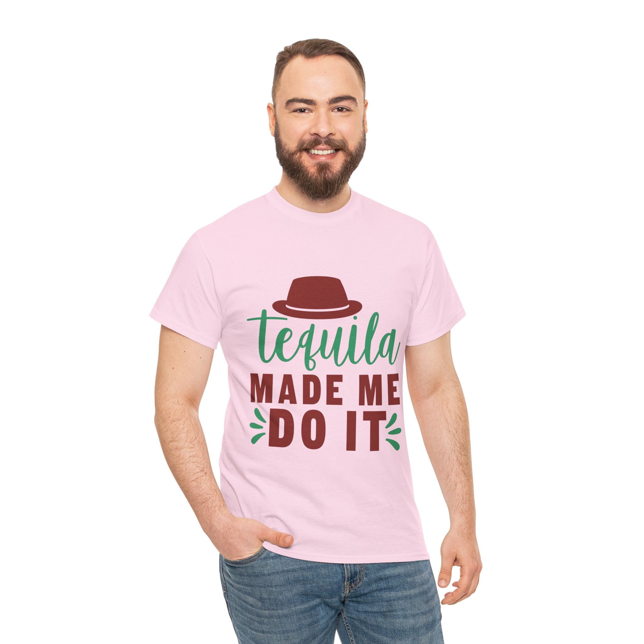 Tequila Made Me Do It – Men’s Heavy Cotton Graphic T-Shirt