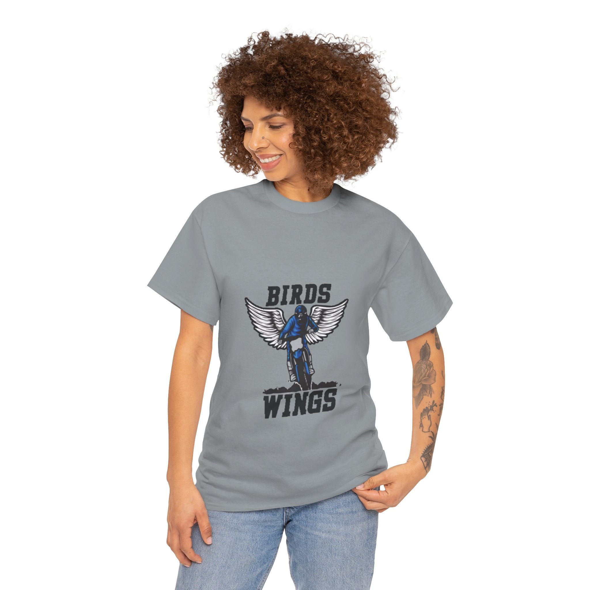 Wings of Freedom – Women’s Bird Wings Graphic T-Shirt for Free Spirits