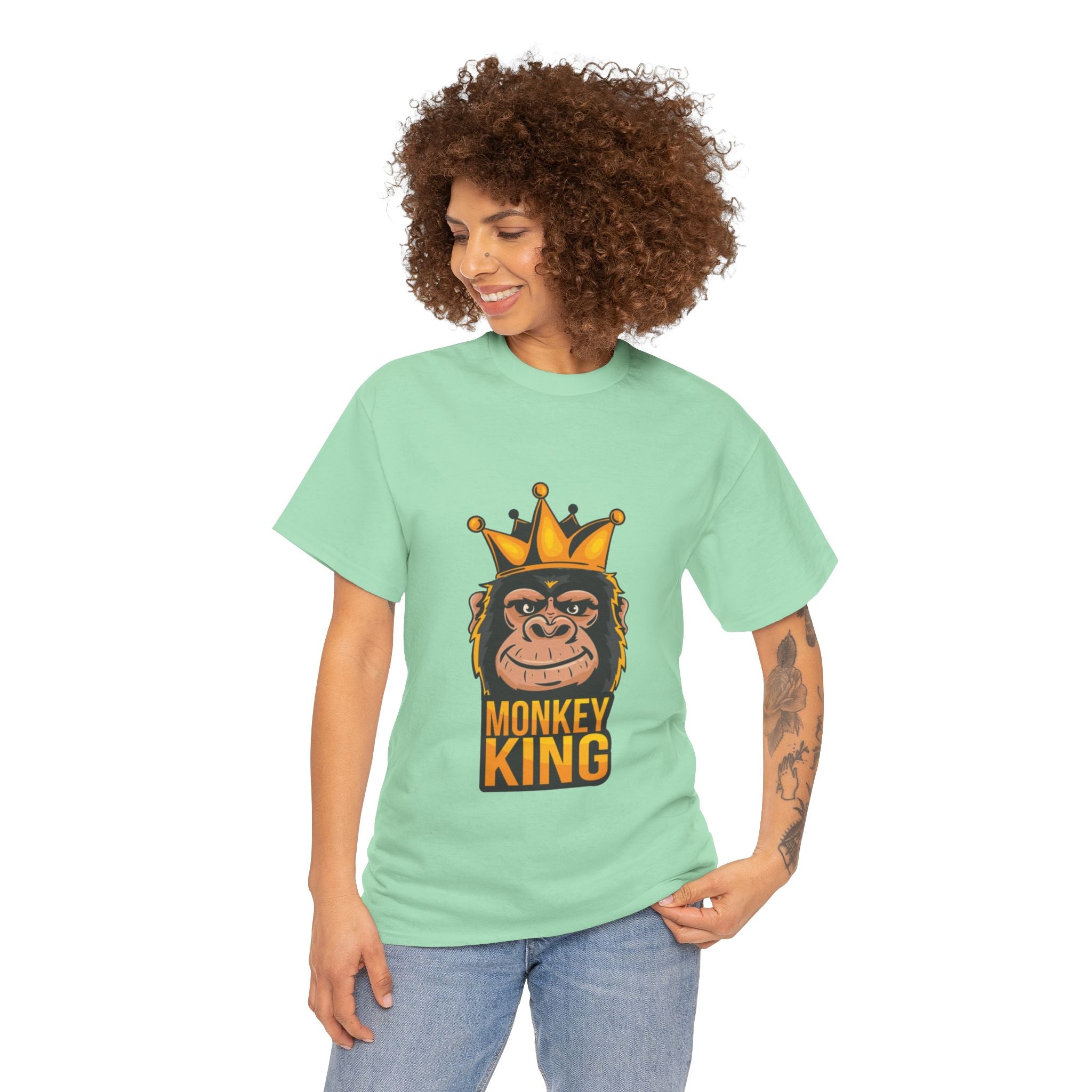 Monkey King – Women’s Funny Graphic Heavy Cotton T-Shirt