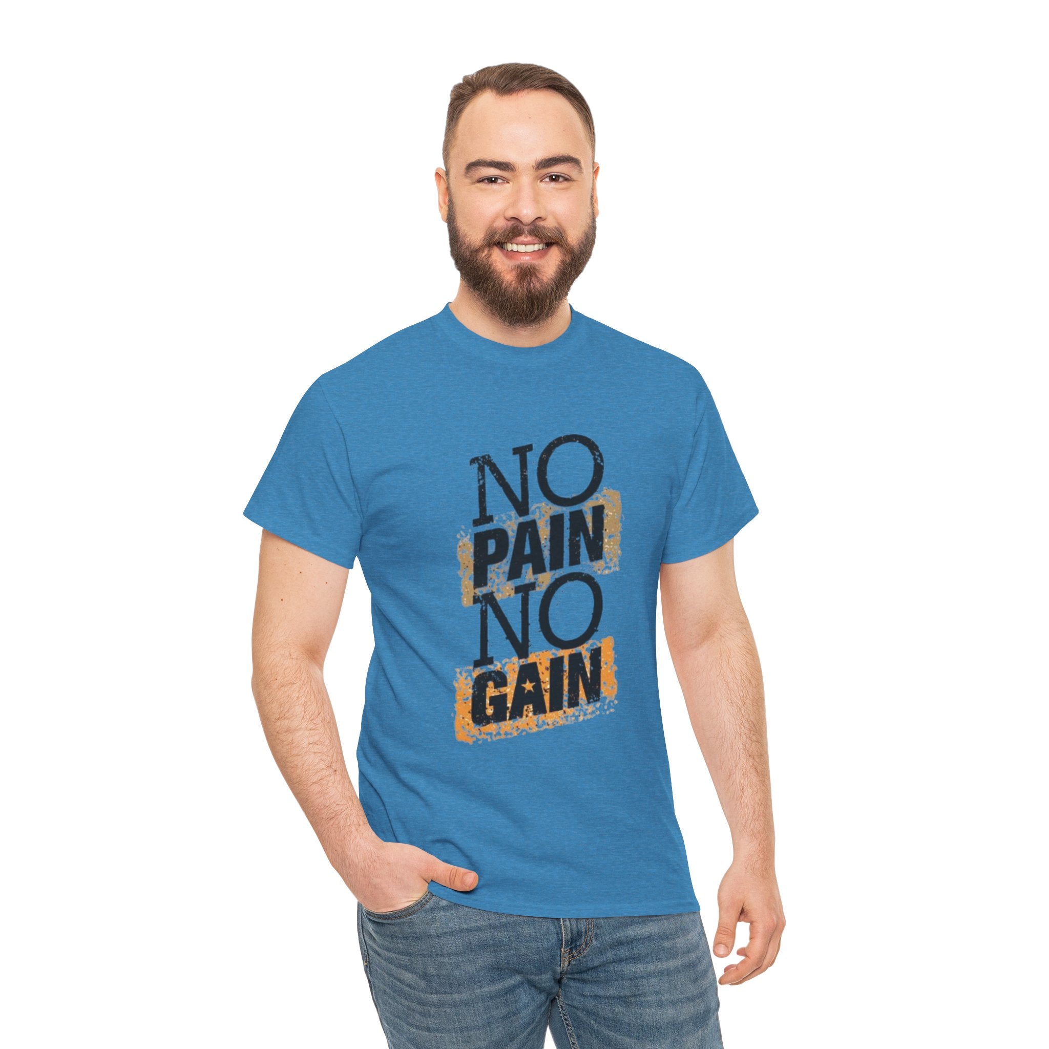 No Pain No Gain – Men’s Heavy Cotton Motivational Tee