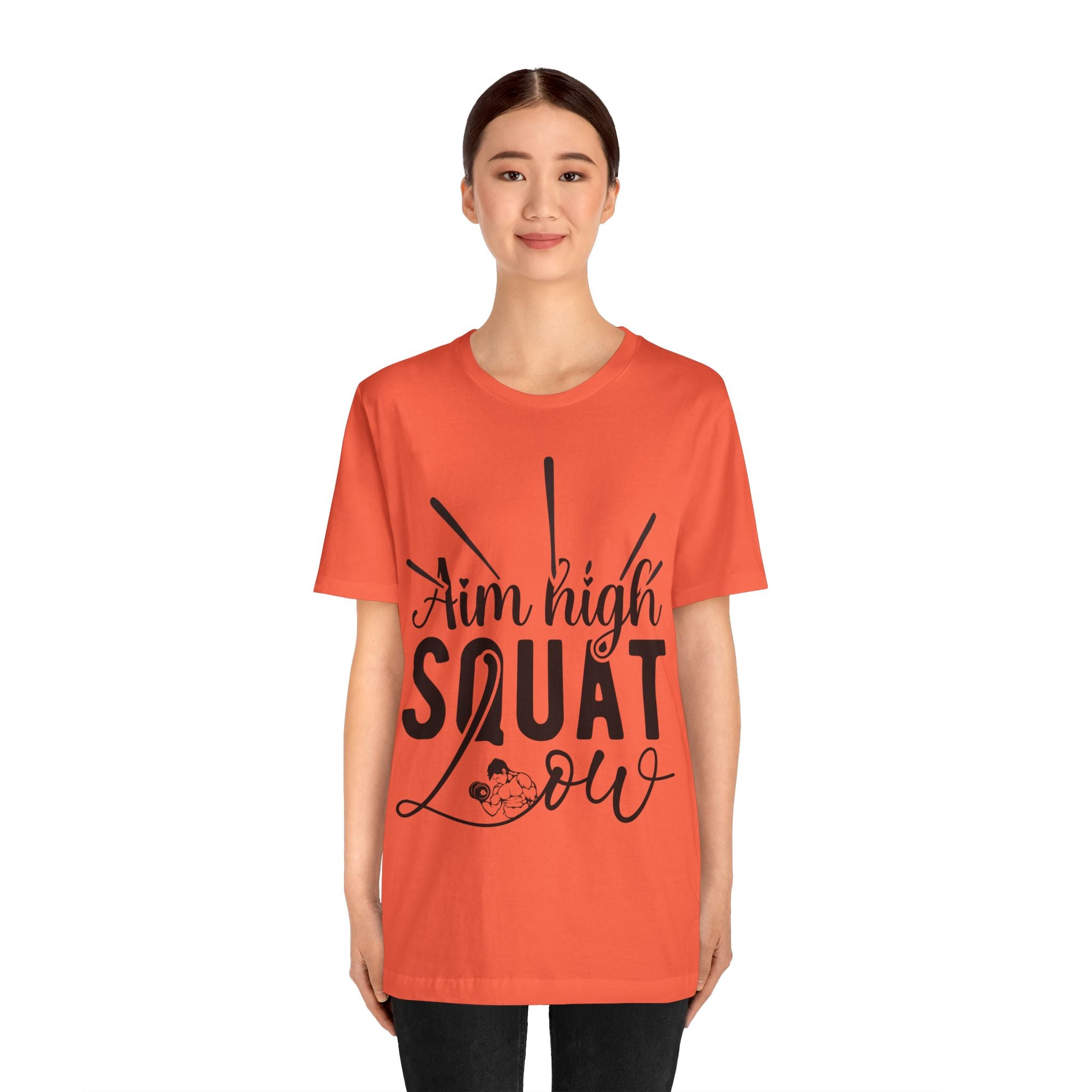 Aim High, Squat Low – Women’s Motivational Workout T-Shirt