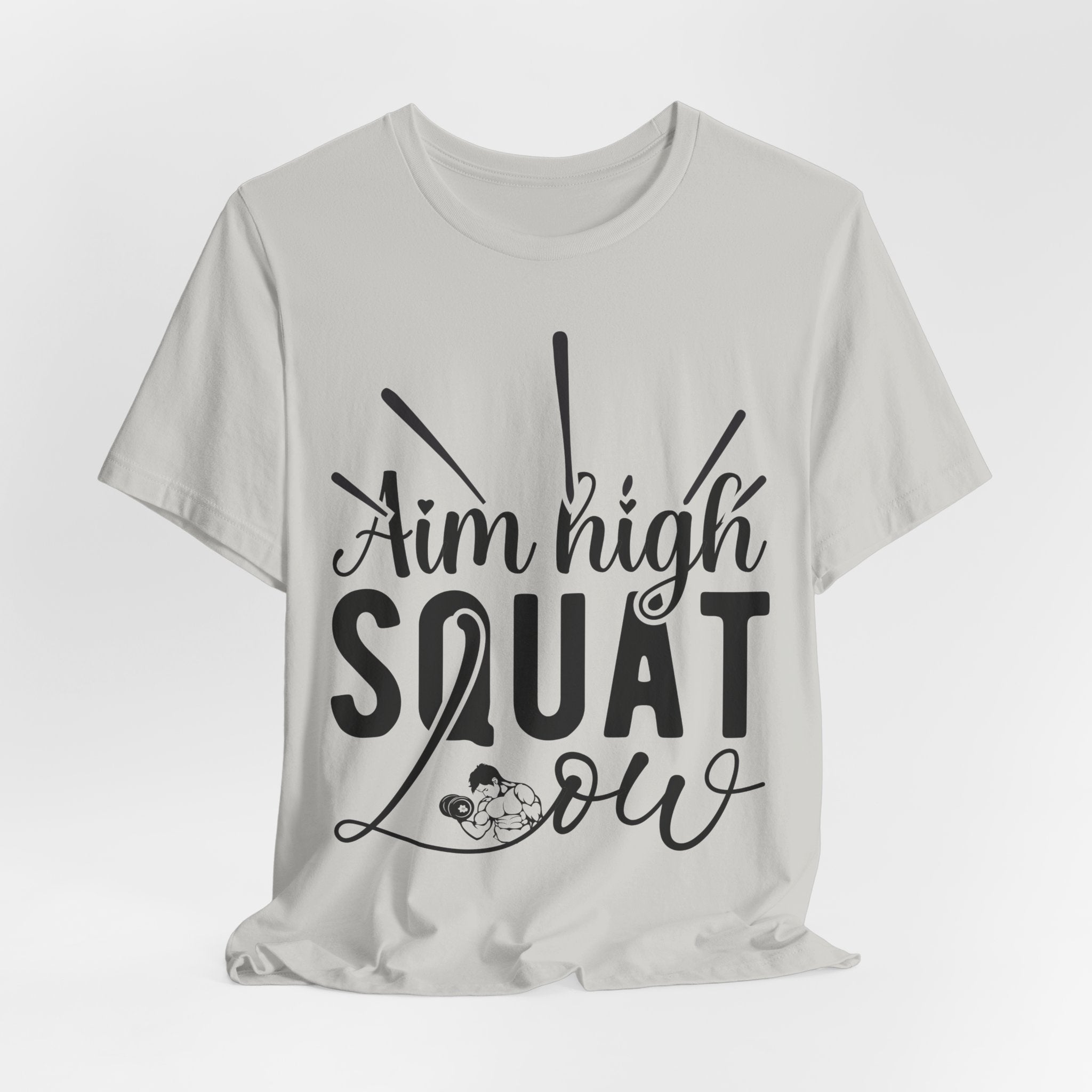 Aim High, Squat Low – Men’s Motivational Gym T-Shirt