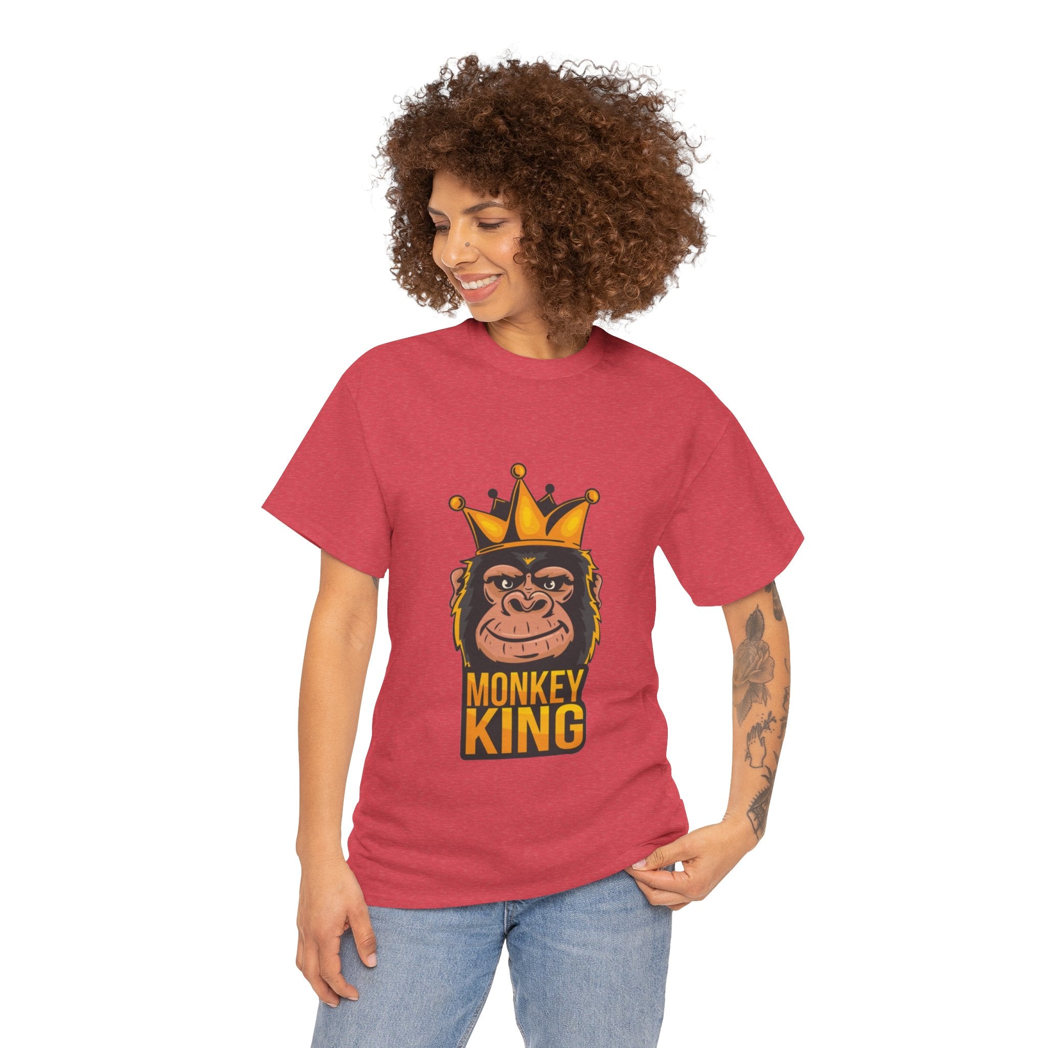 Monkey King – Women’s Funny Graphic Heavy Cotton T-Shirt