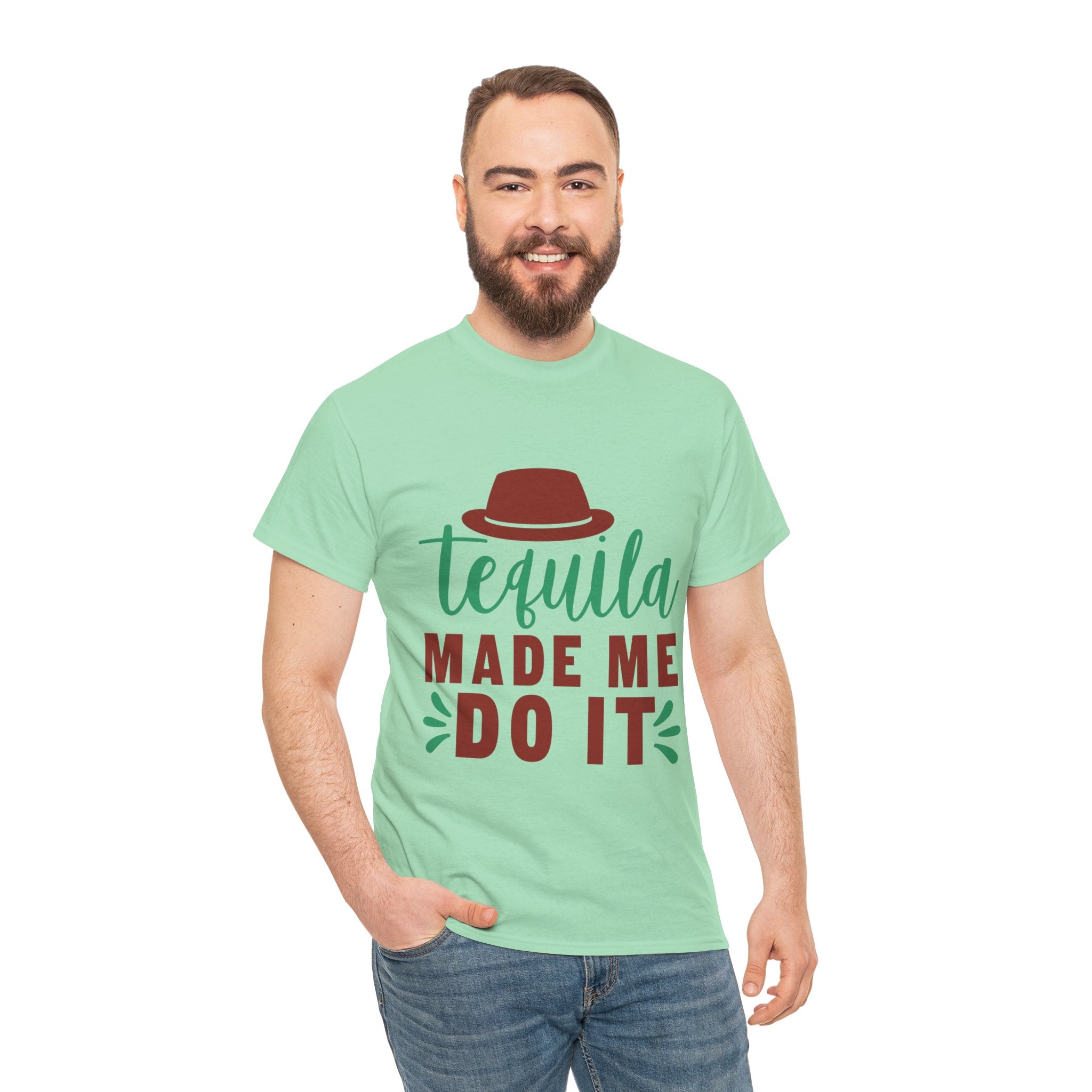 Tequila Made Me Do It – Men’s Heavy Cotton Graphic T-Shirt