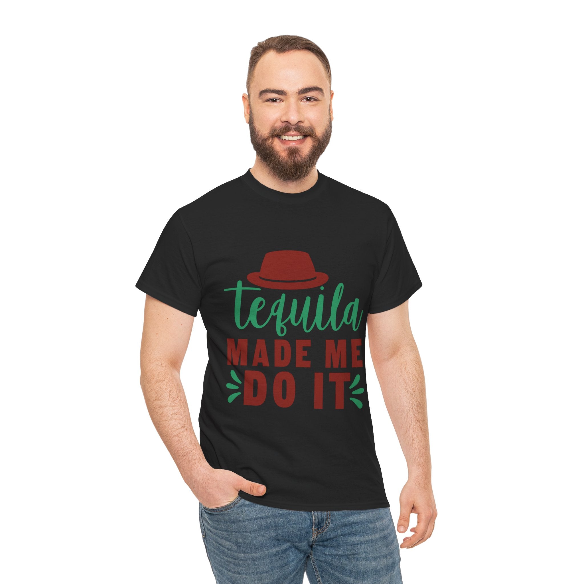 Tequila Made Me Do It – Men’s Heavy Cotton Graphic T-Shirt