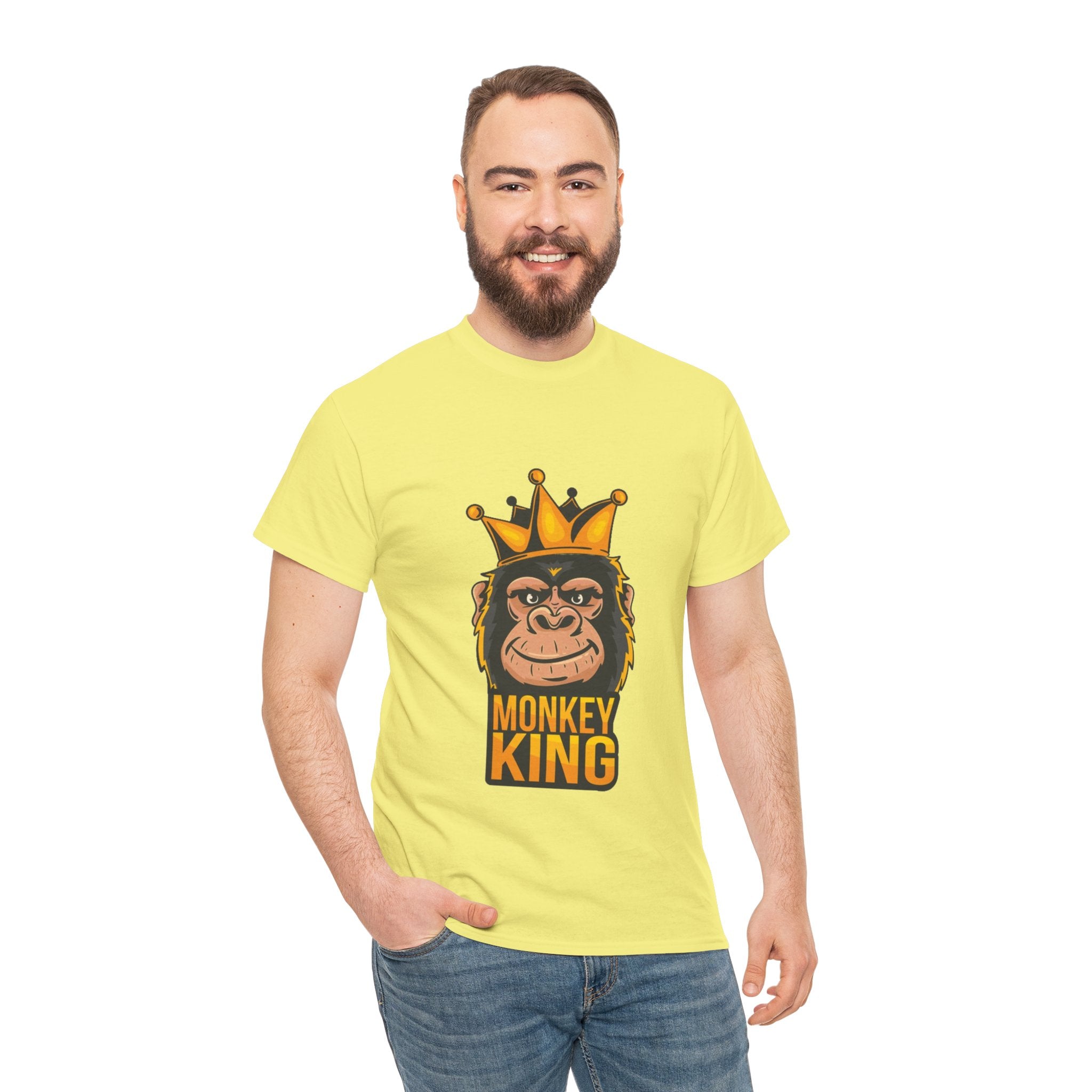 Monkey King – Men’s Funny Graphic Heavy Cotton T-Shirt