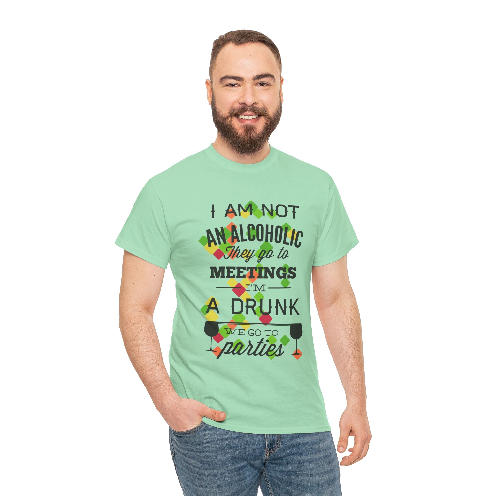 Party Hard – Men’s Heavy Cotton Funny Drunk T-Shirt