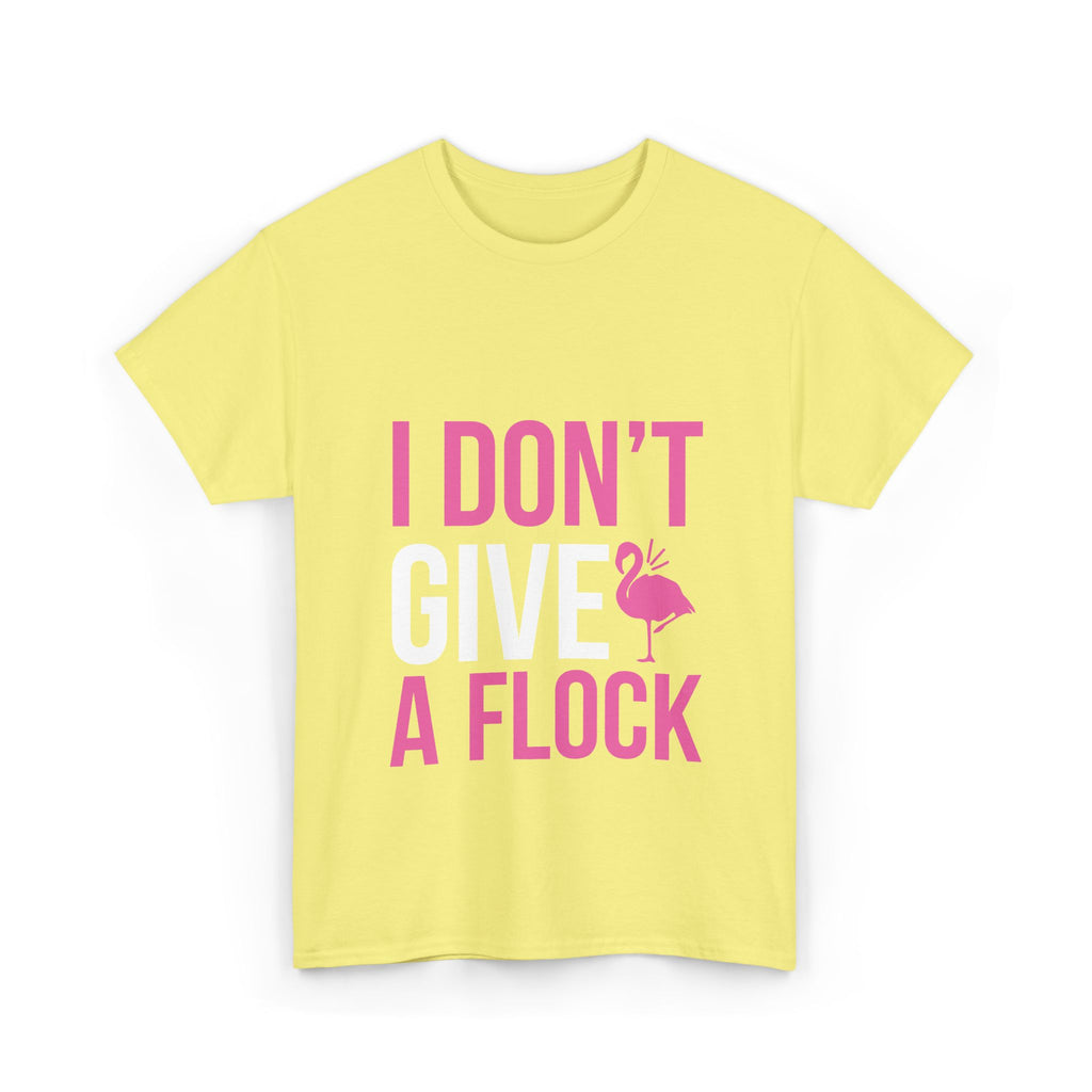 I Don’t Give a Flock – Women’s Heavy Cotton Flamingo Graphic T-Shirt