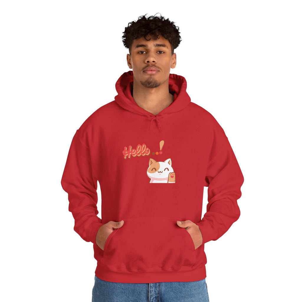 Hello Cat Hoodie – Cozy Unisex Graphic Sweatshirt