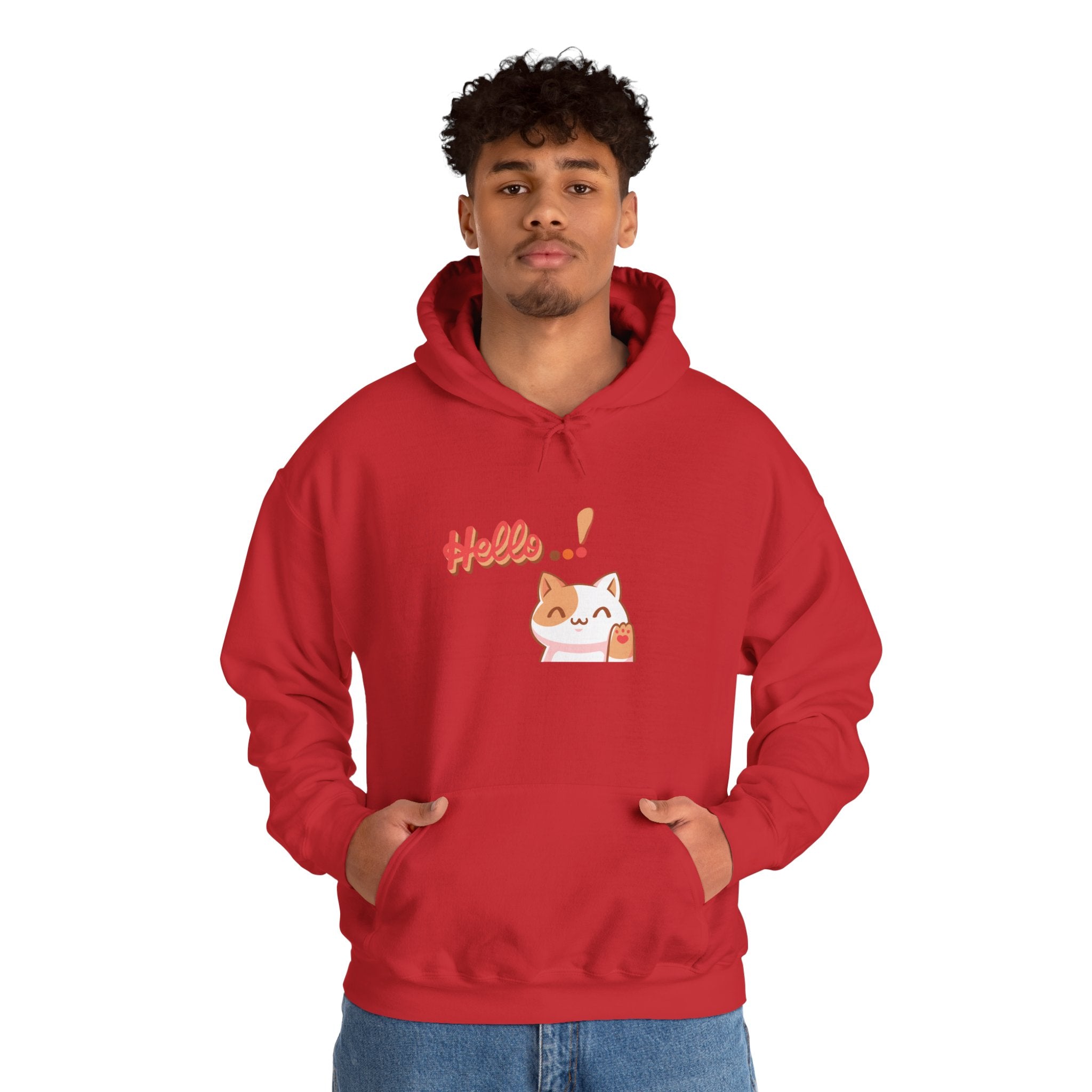 Hello Cat Hoodie – Cozy Unisex Graphic Sweatshirt