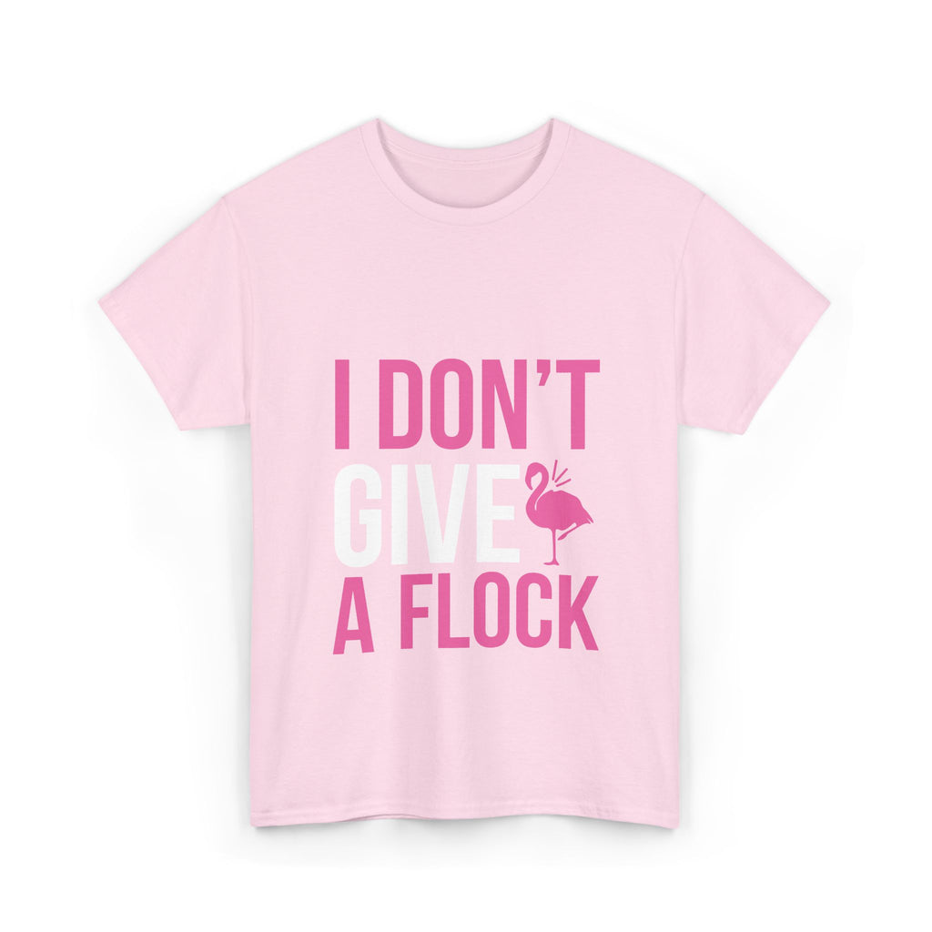 I Don’t Give a Flock – Women’s Heavy Cotton Flamingo Graphic T-Shirt